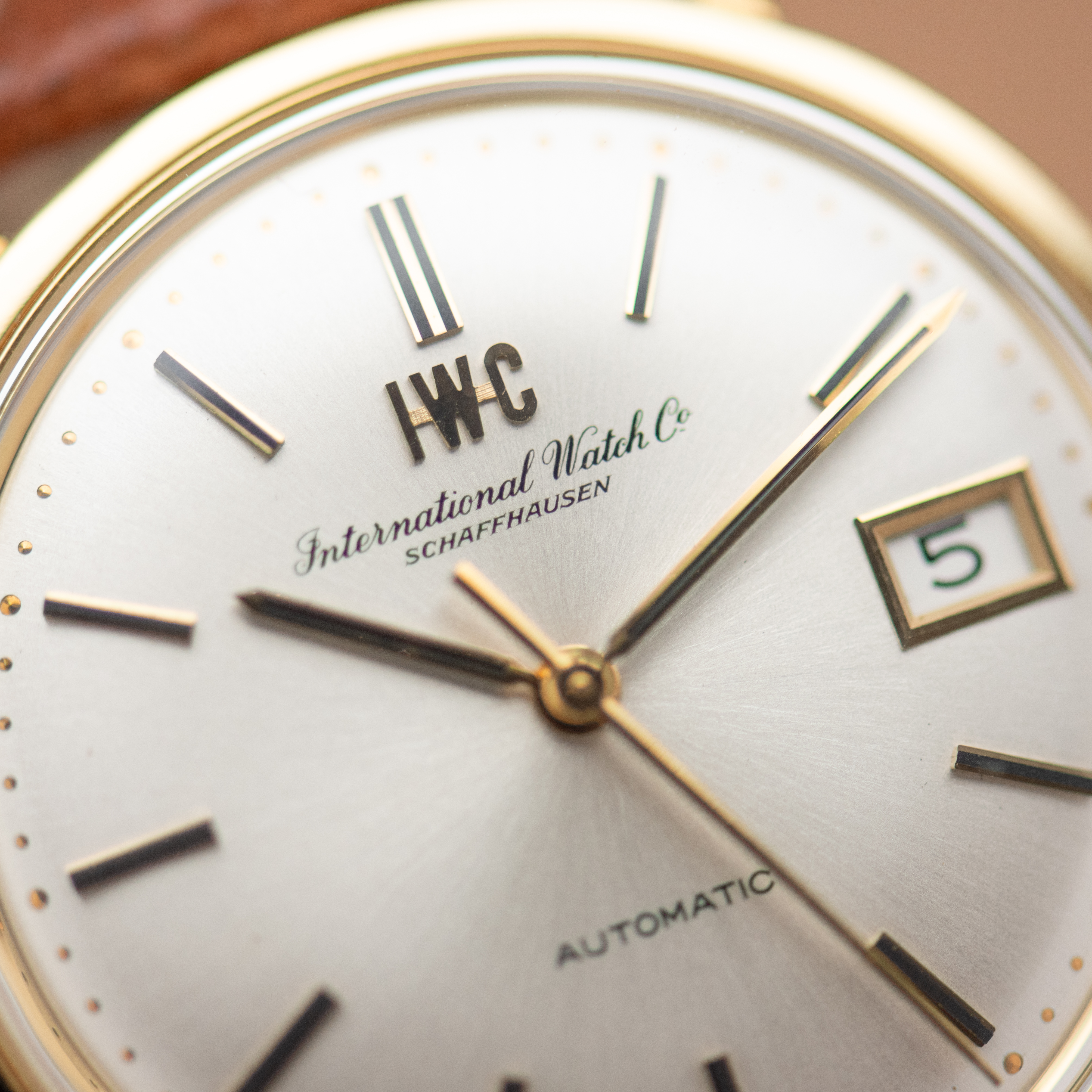 View of IWC Dress Watch Automatic Date Pellaton Ref 1818 Cal C.8541B
