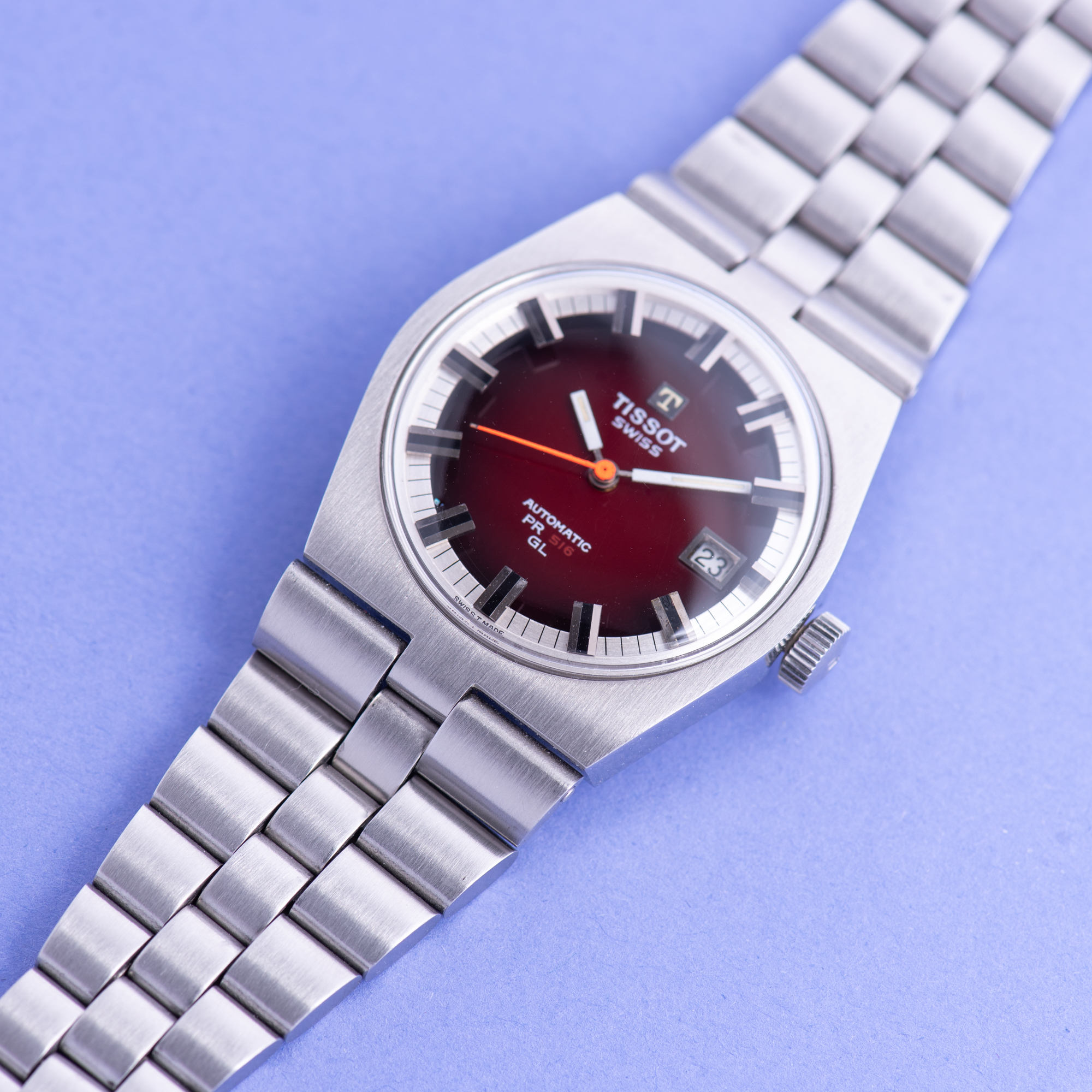 View of Tissot PR516 GL Red Bordeaux Ref 44672-6