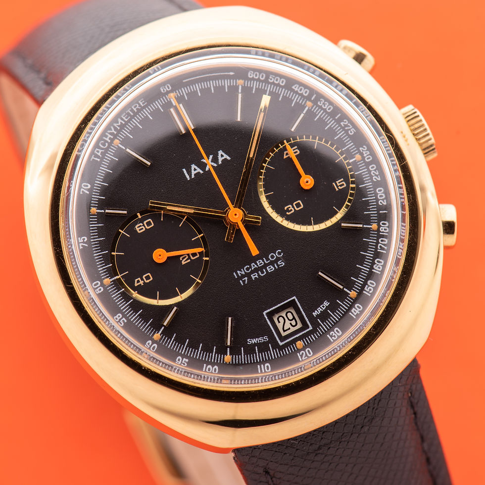 Thumbnail: Iaxa Chronographe incabloc 17rubis valjoux 7734