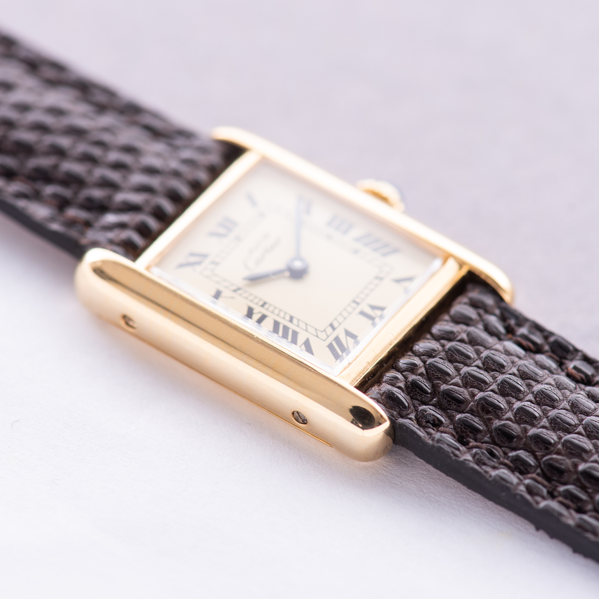 Vue de Cartier Must de Tank Vermeil Roman Lemon Dial Full Set 1980