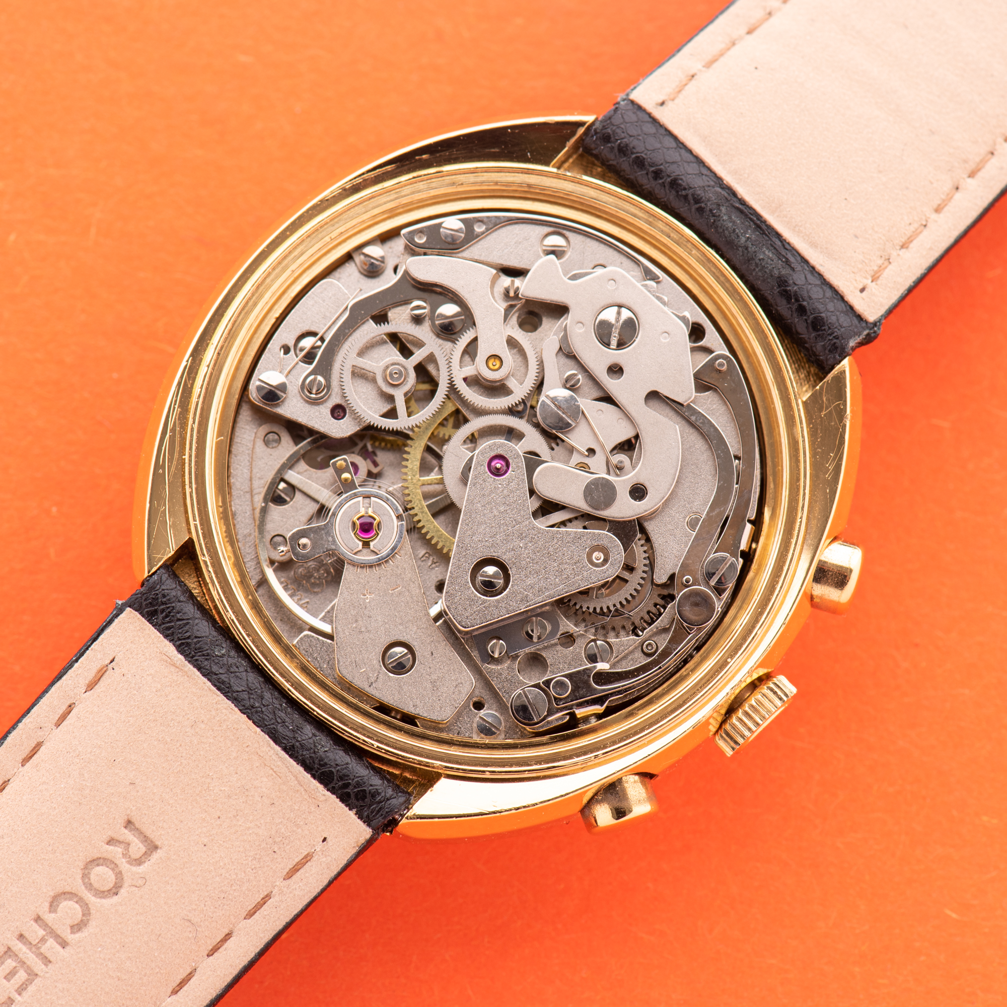 View of Iaxa Incabloc Chronograph 17rubis valjoux 7734