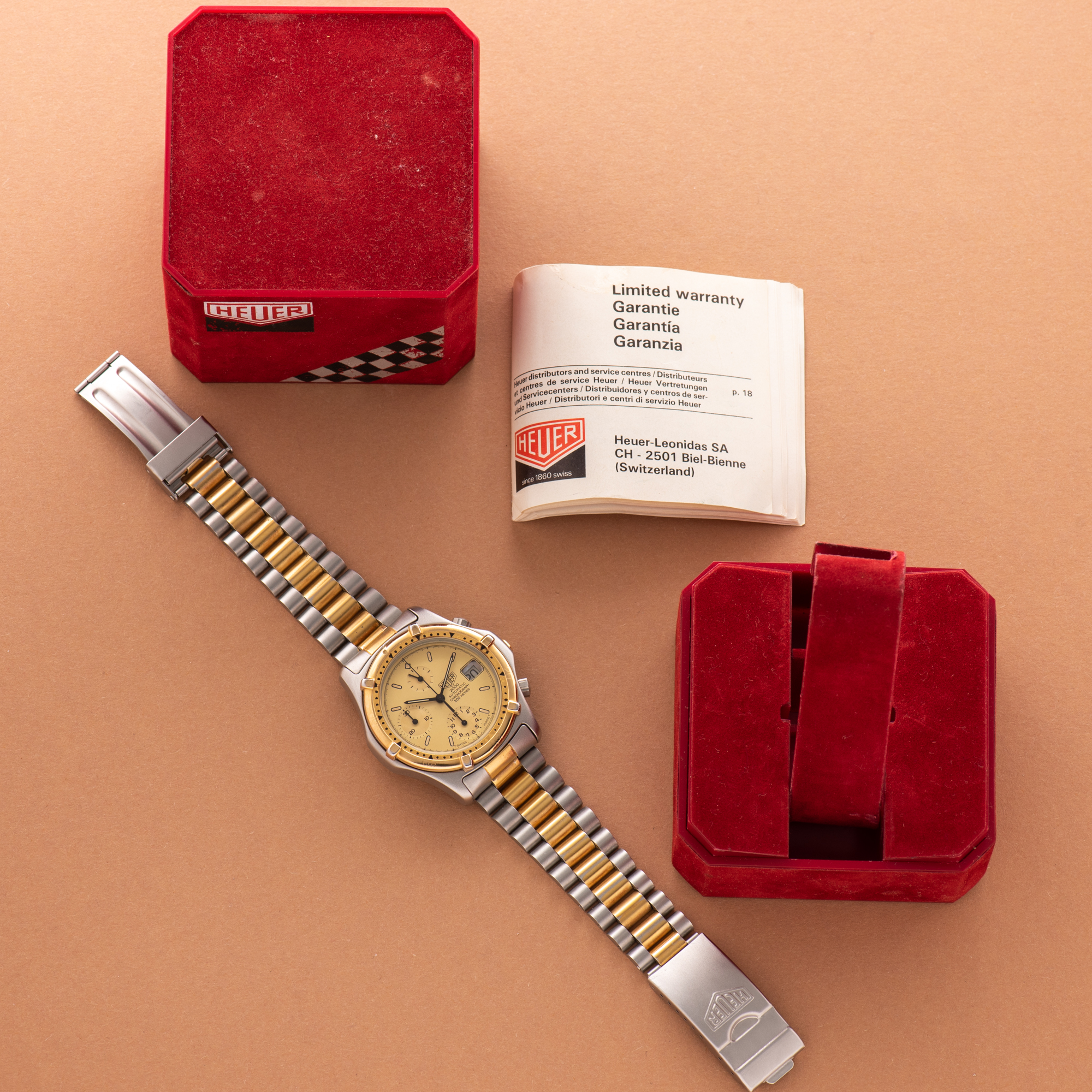 Vue de Heuer 2000 Automatic Chronograph 200 meters Full Set from 1986 Réf 164.006