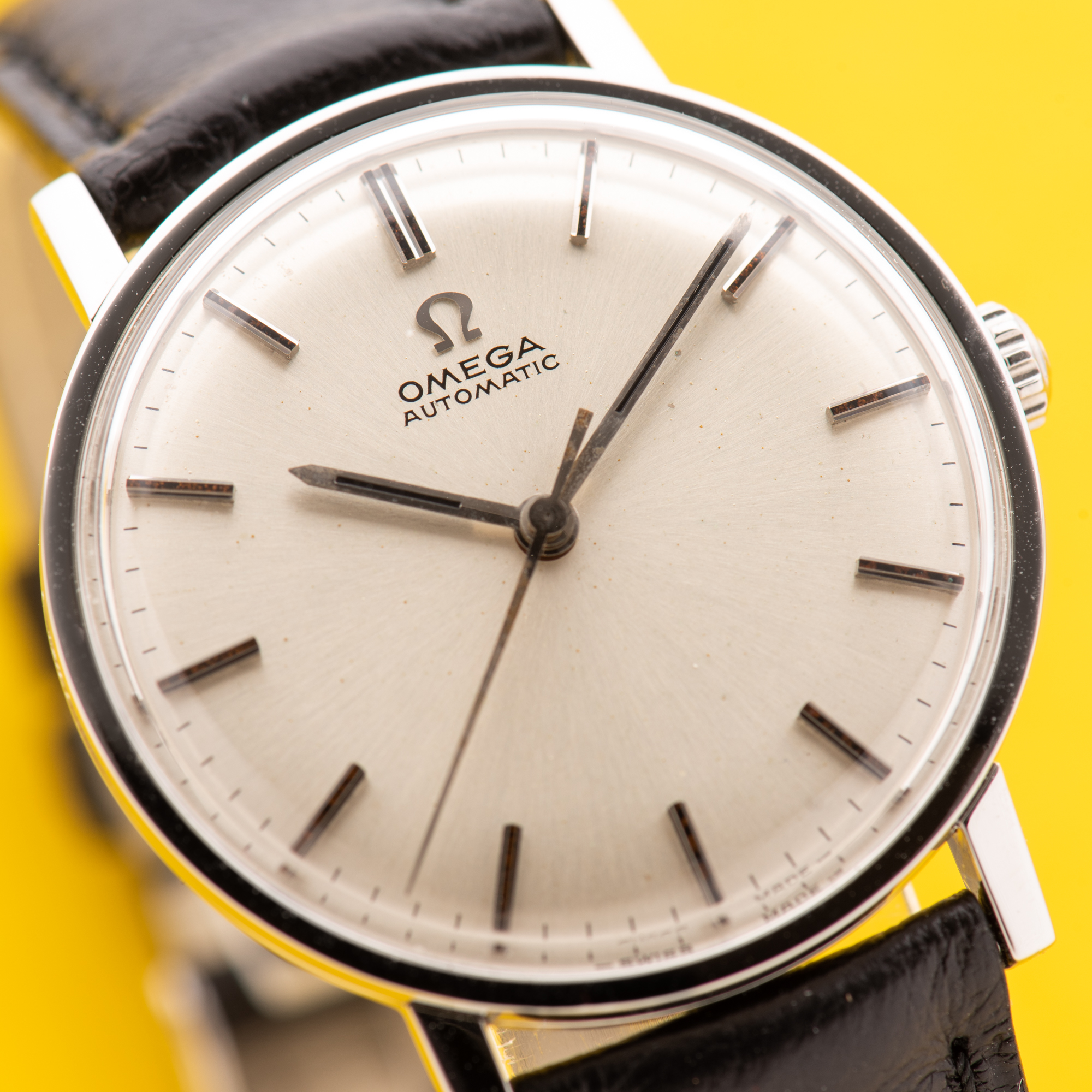 View of Omega Automatic Dress Watch Steel from 1965 Ref 161.009