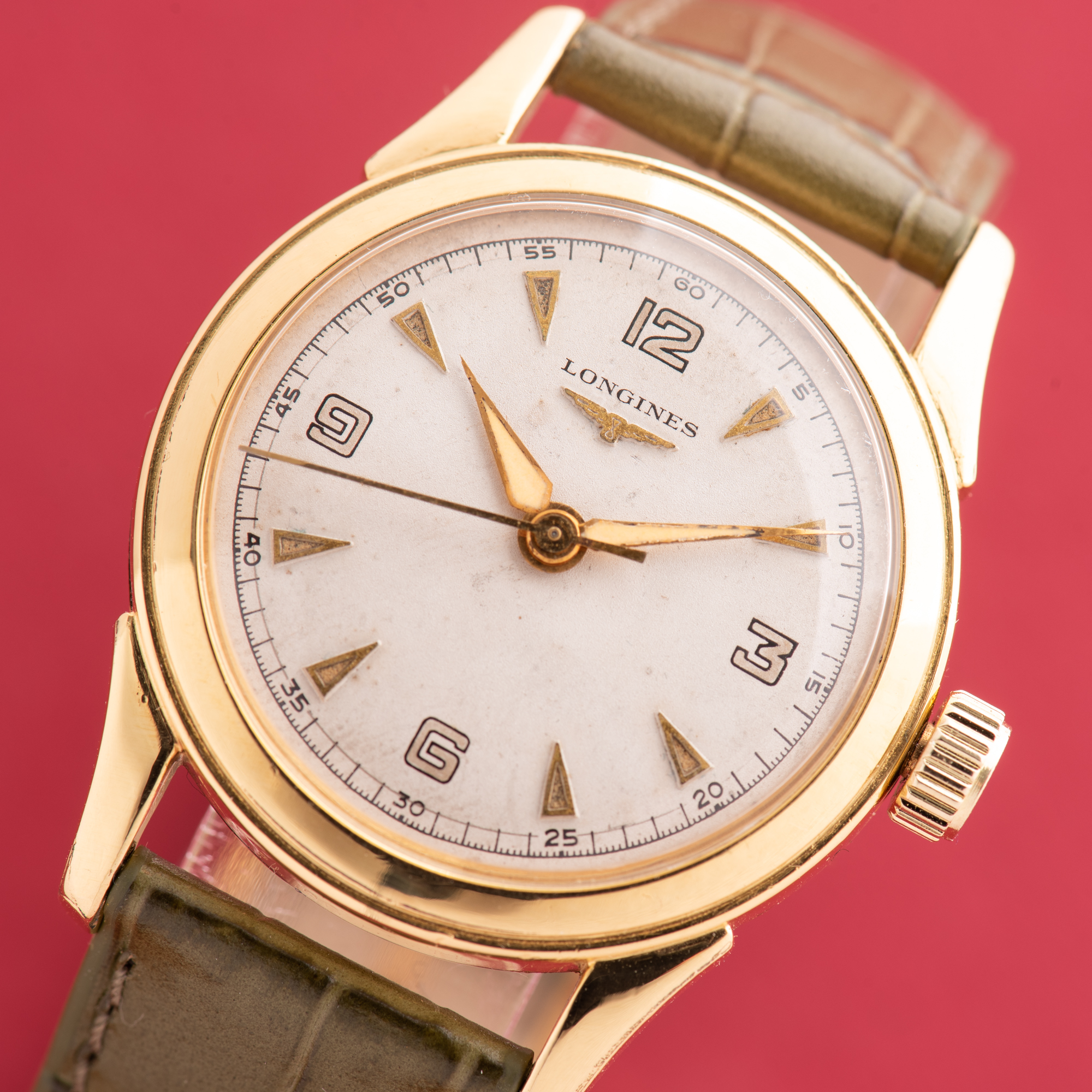 View of Longines Dress Watch Centre Seconds Gold Plated Cal 23 ZS Ref 6246