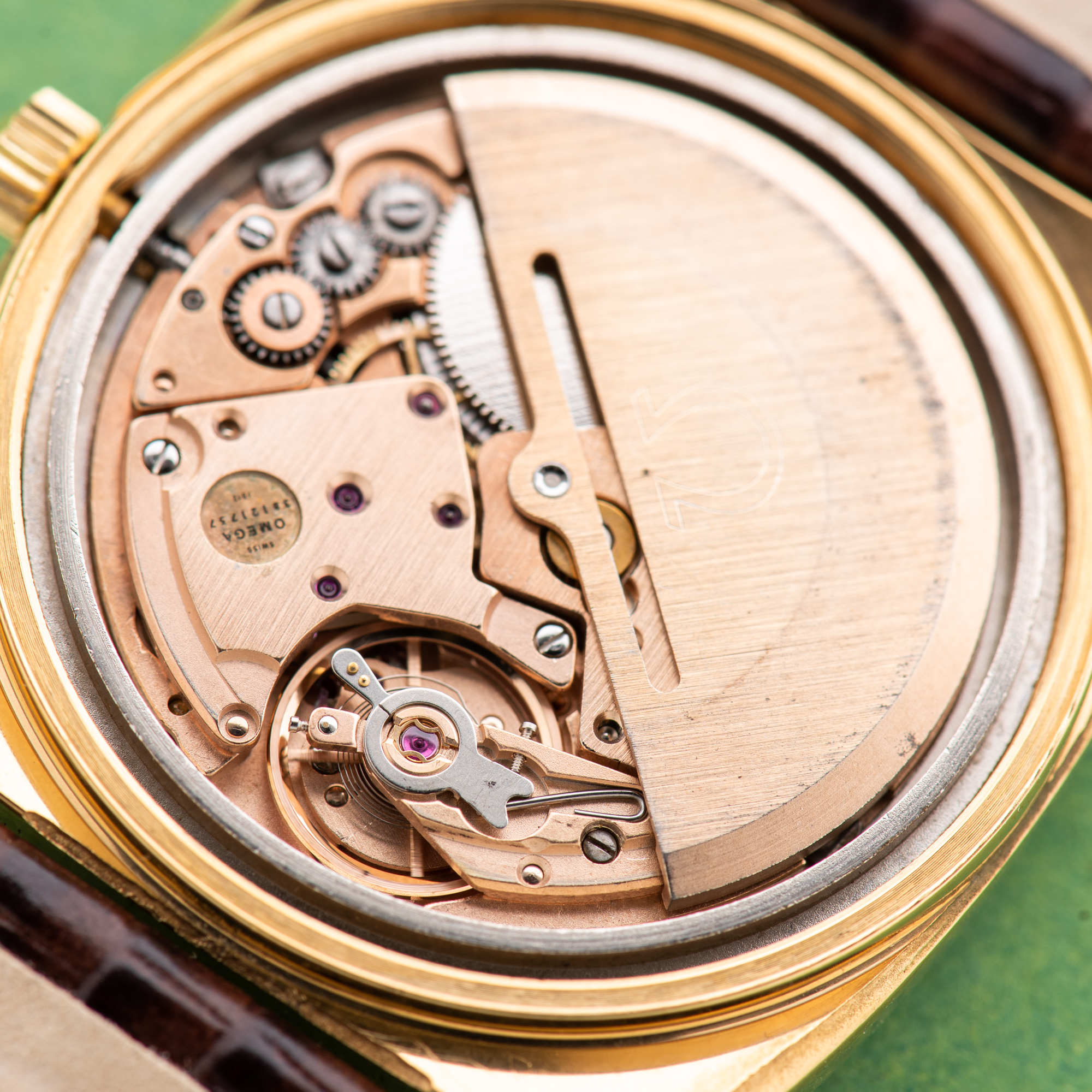 View of Omega Geneva Automatic Date Brown Vignette From 1974 Ref 166.0190