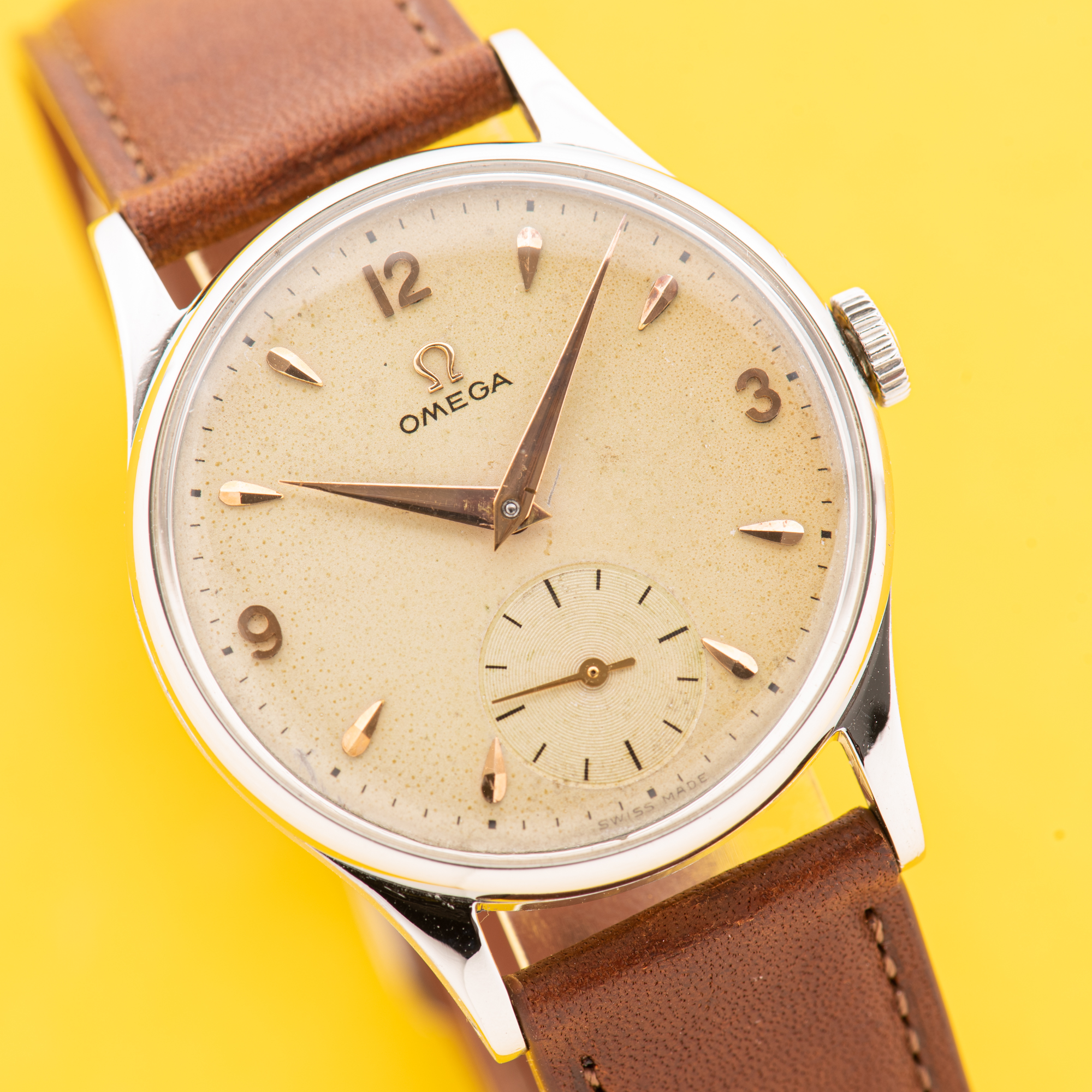 Zicht op Omega Jurk Kleine Seconden Cal 265 vanaf 1950 Ref 2540