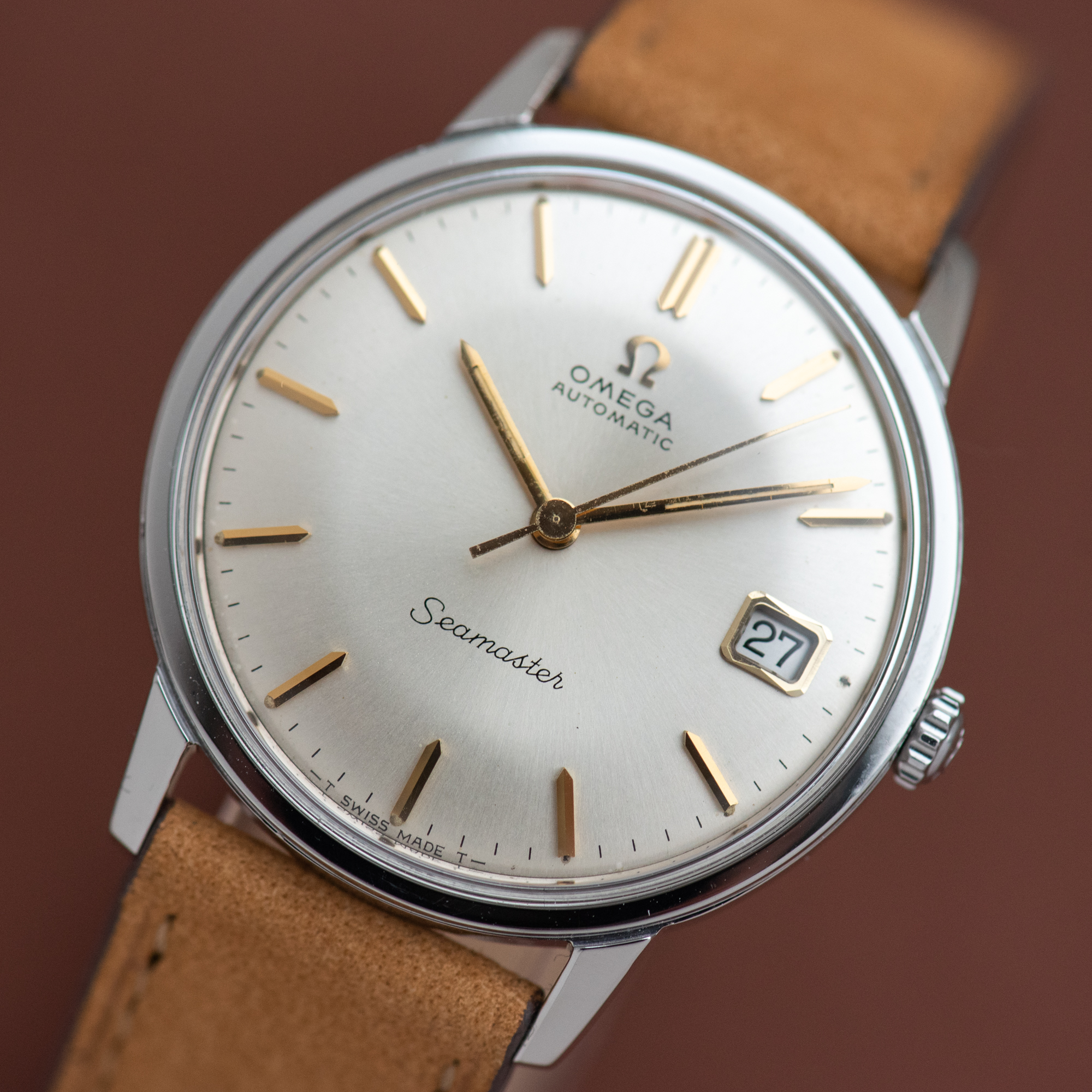 View of Omega Seamaster Automatic Date Ref 166.002 from 1965