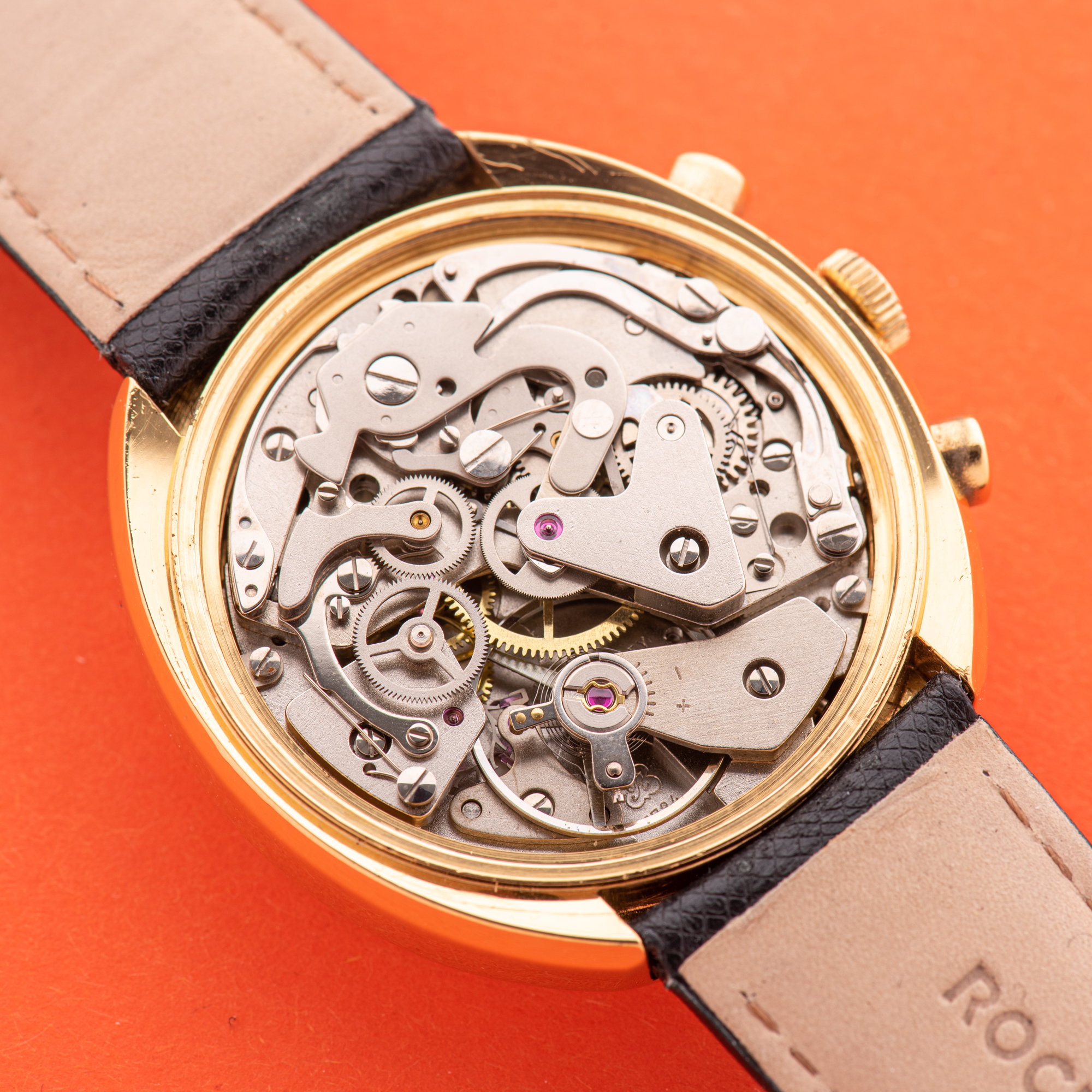 View of Iaxa Incabloc Chronograph 17rubis valjoux 7734