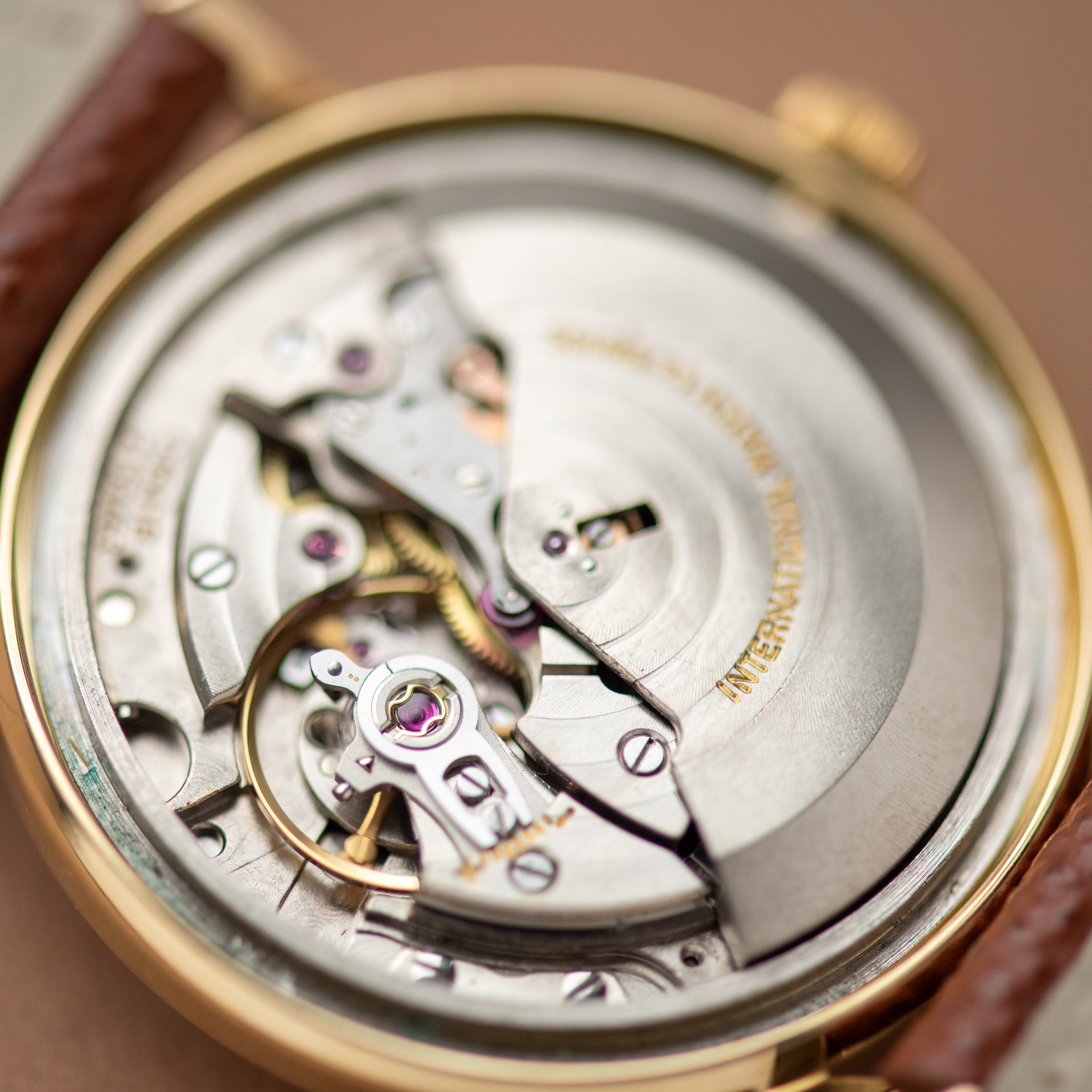 View of IWC Dress Watch Automatic Date Pellaton Ref 1818 Cal C.8541B