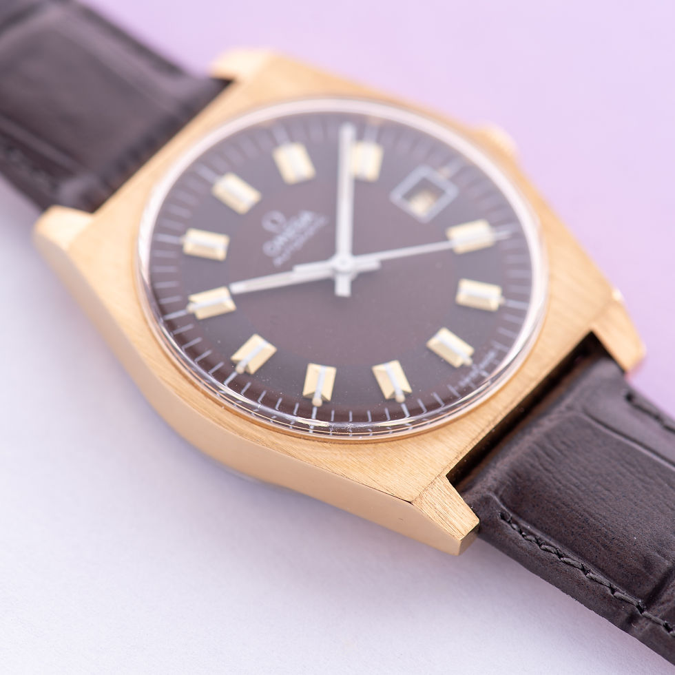 Thumbnail: Omega Automatic Brown 'Rail' Dial Rare from 1971 Réf 166.0118
