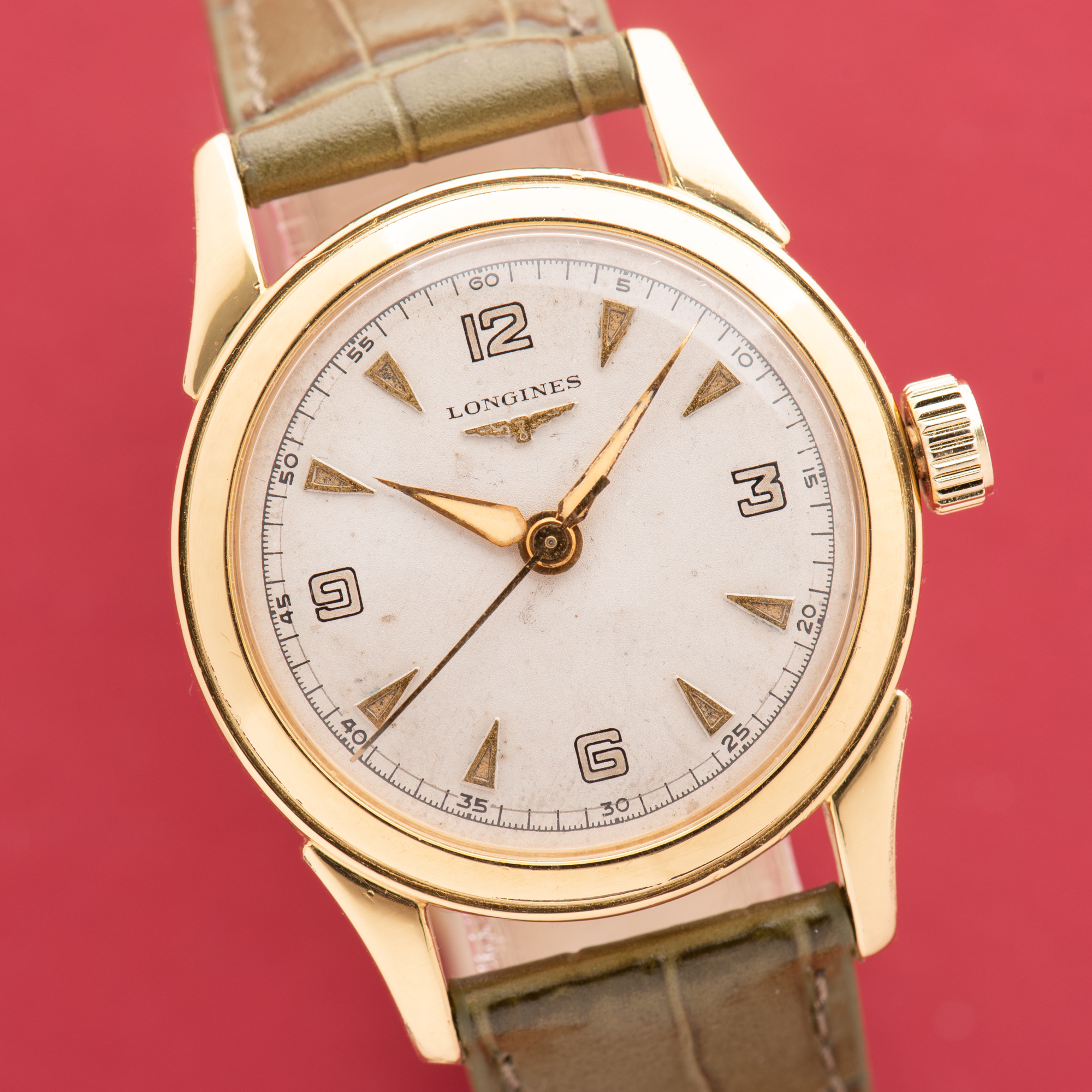View of Longines Dress Watch Centre Seconds Gold Plated Cal 23 ZS Ref 6246