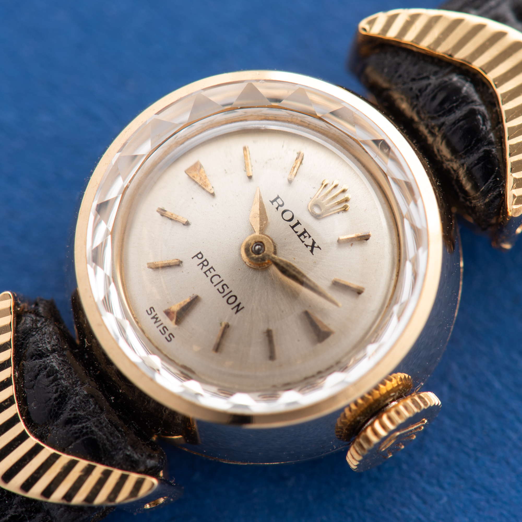 View of Rolex Precision Cocktail watch 18K Yellow Gold Ref 2132