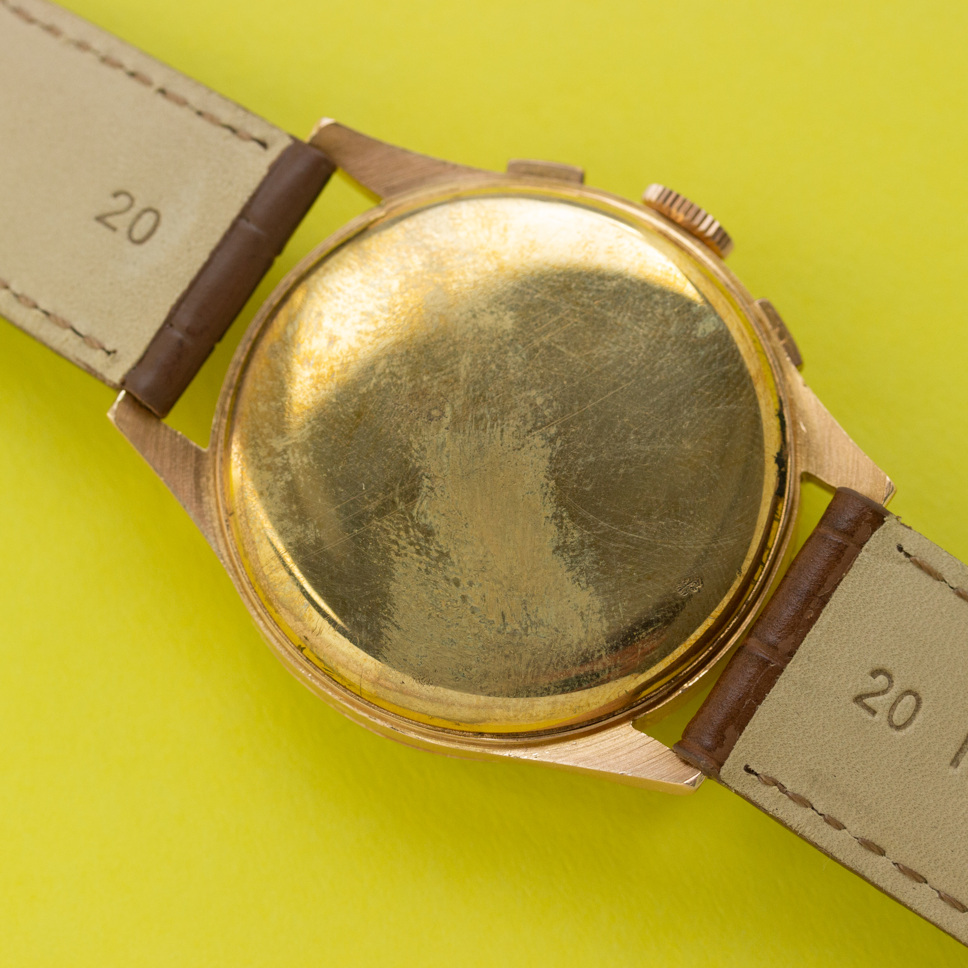 View of Chronograph Switzerland Oversize Copper Dial 18K Rosé Gold