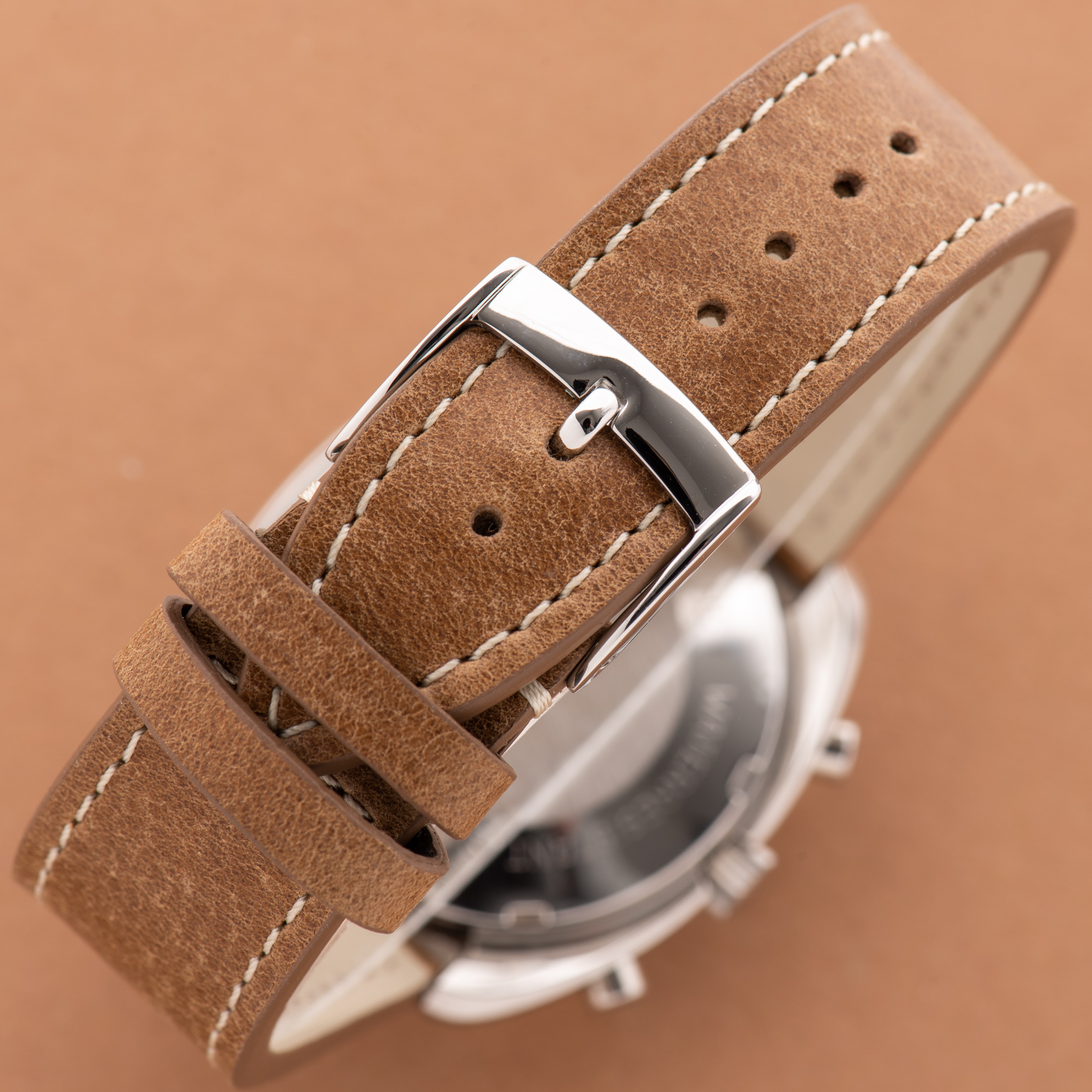 View of Orator Chronograph Day Date Valjoux 7750 Oversize 70s 80s Réf 64-76