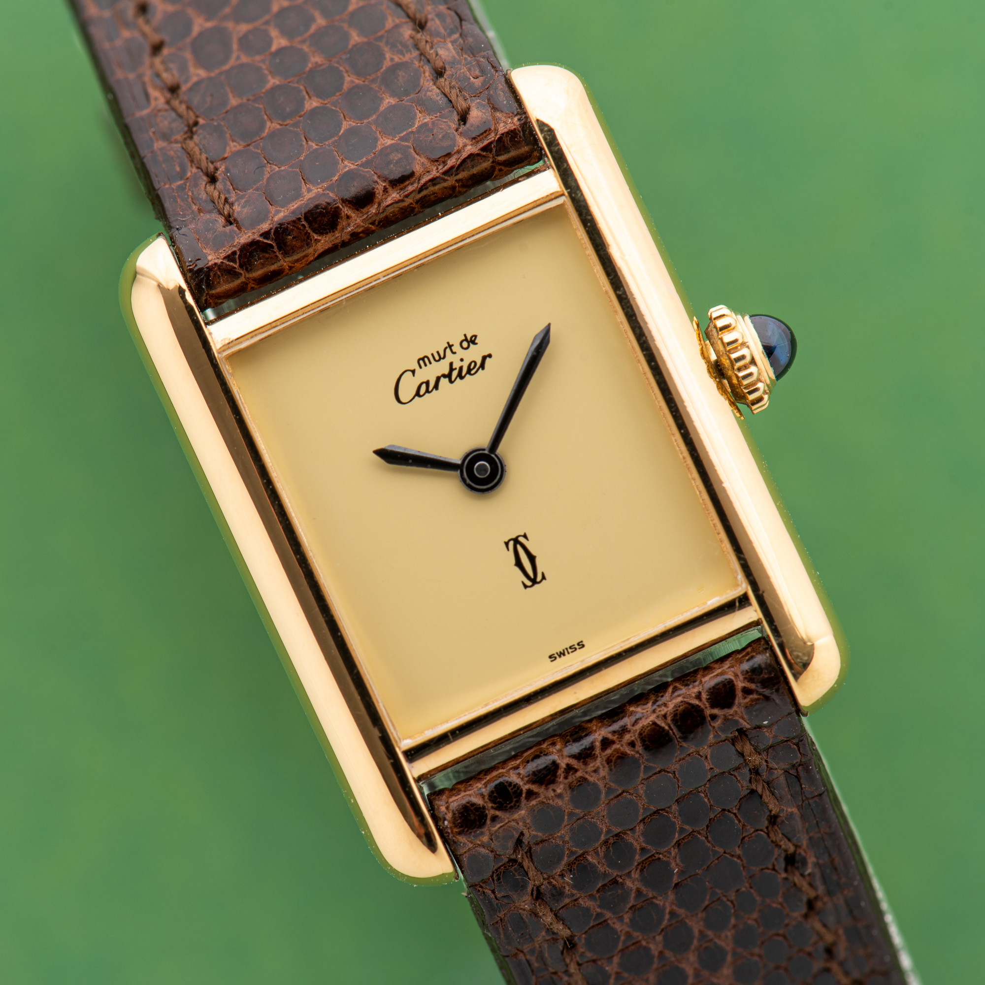 Vue de Cartier Must de Tank de Must Vermeil PM Yellow Lemon Dial