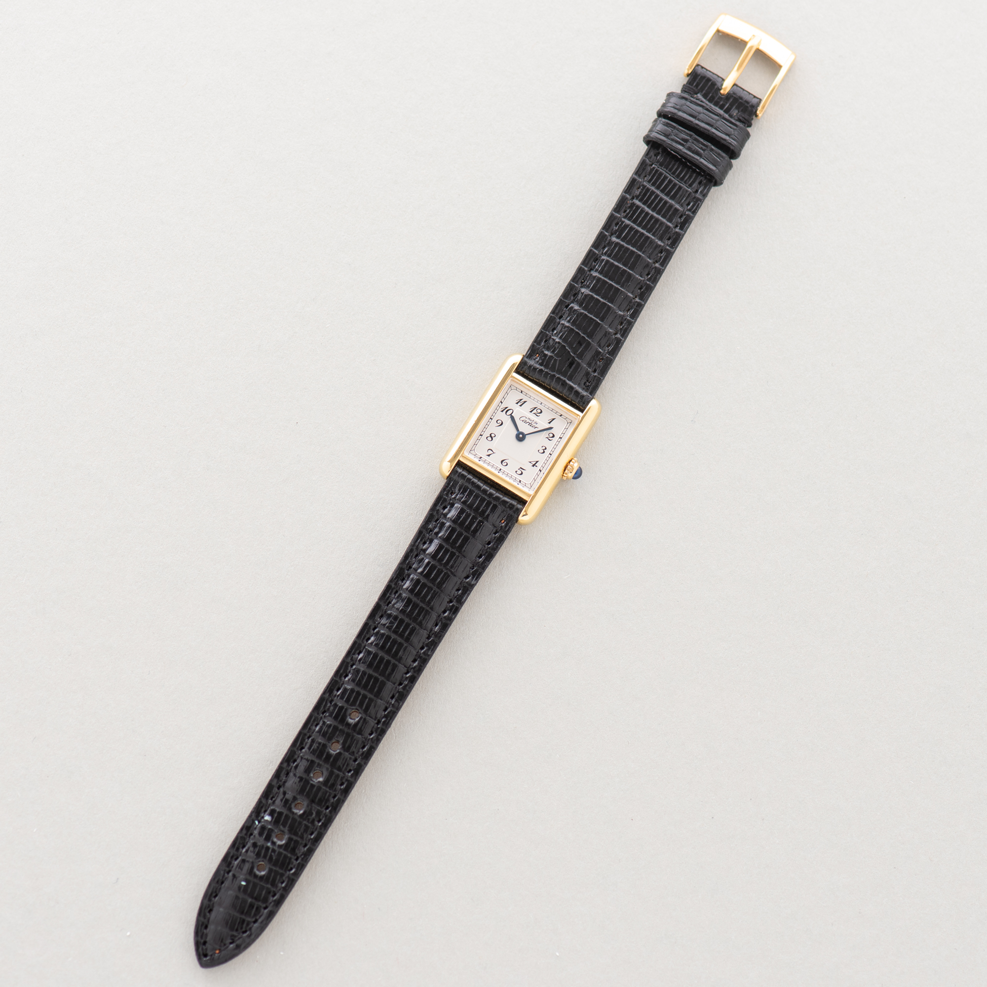 Vue de Cartier Must de Tank Vermeil Quartz Breguet Dial Réf 5057001