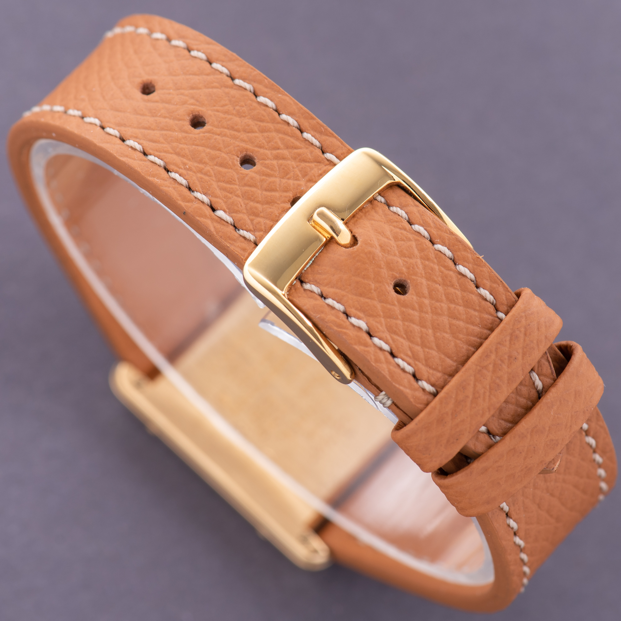 View of Cartier Tank De Must Vermeil Grand Large Model Full Set Réf 590005