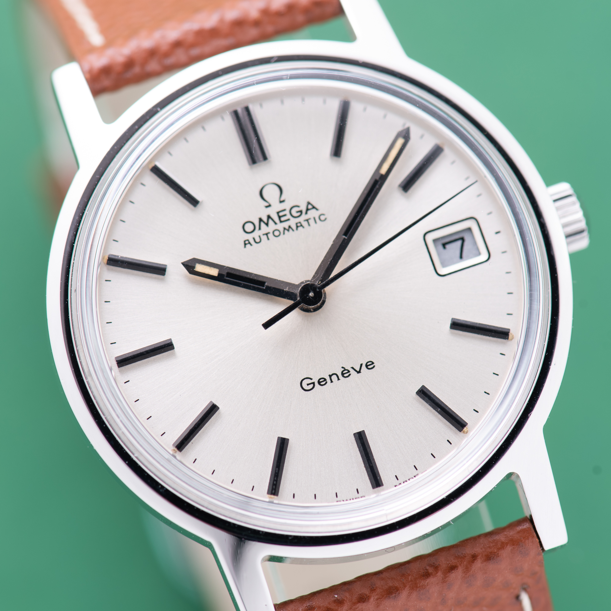 View of Omega Geneva Automatic Date From 1972 Ref 166.0163
