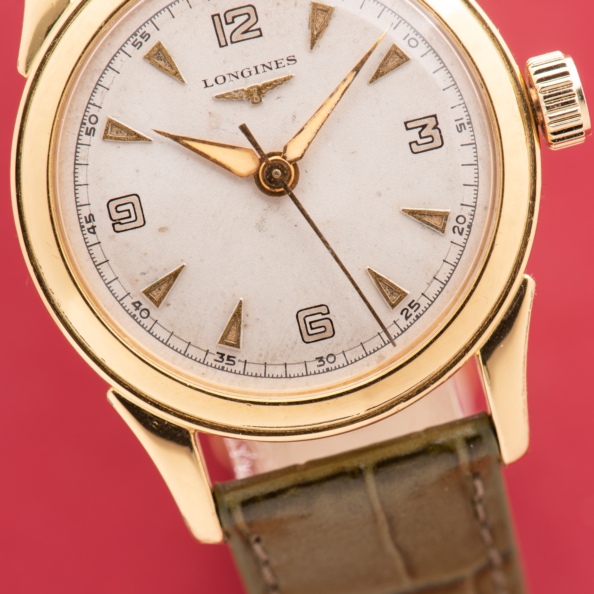 View of Longines Dress Watch Centre Seconds Gold Plated Cal 23 ZS Ref 6246