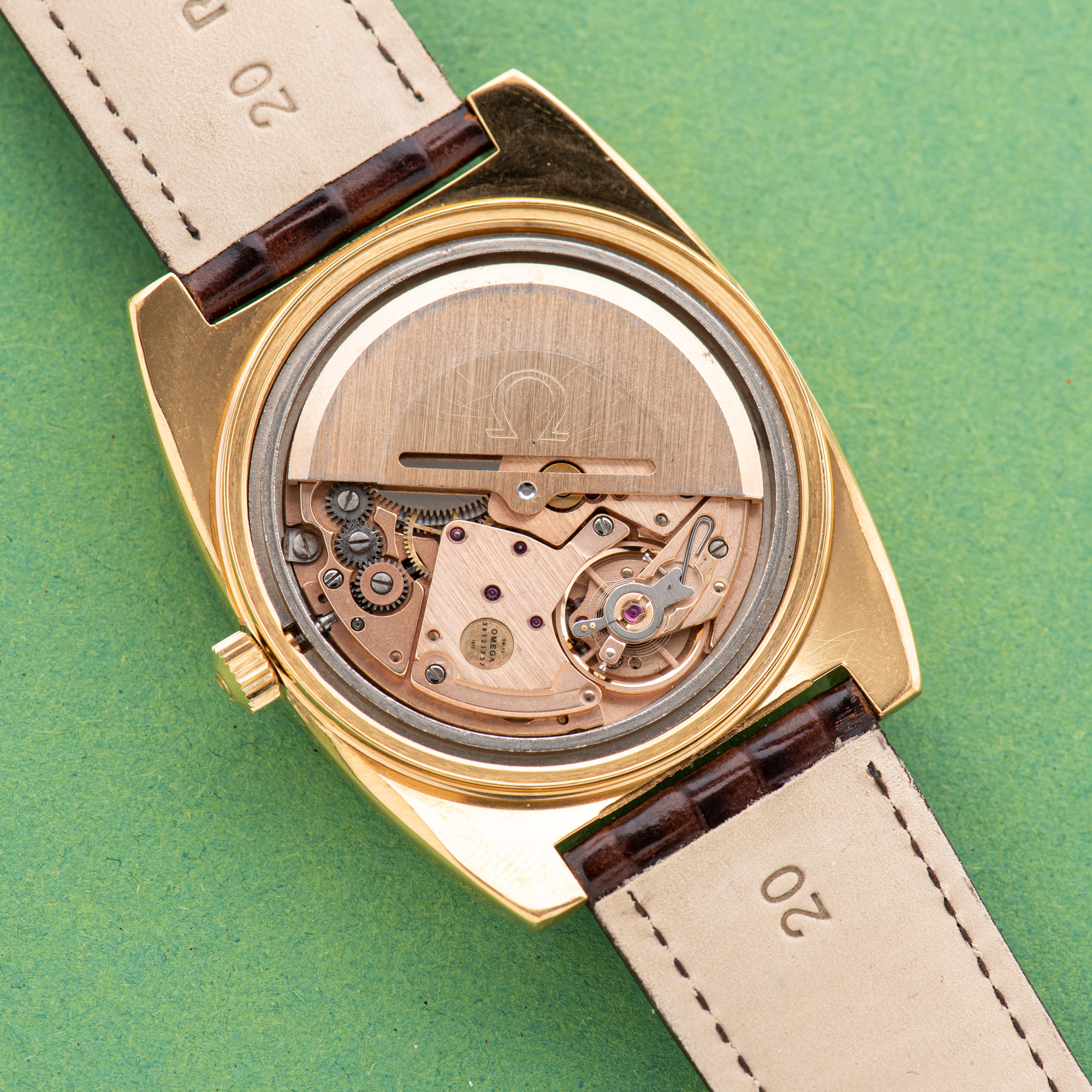 View of Omega Geneva Automatic Date Brown Vignette From 1974 Ref 166.0190