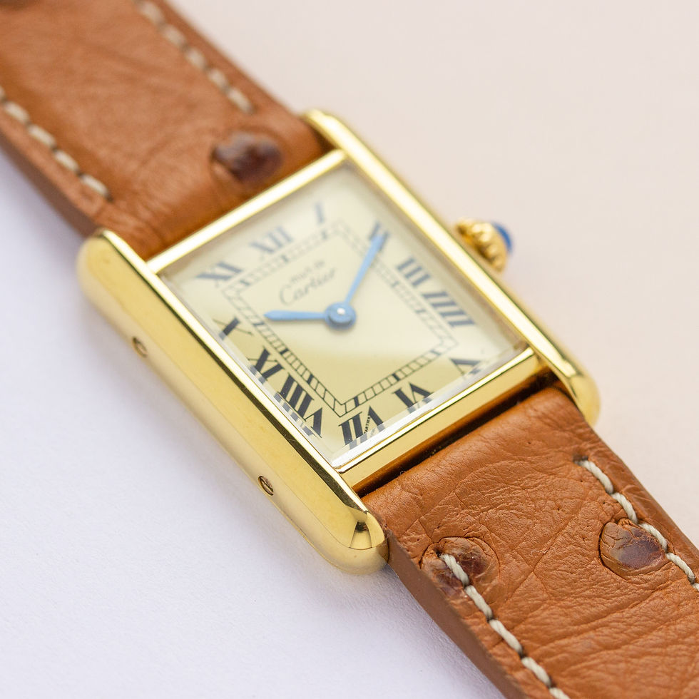 Miniature : Cartier Must de Tank Vermeil Quartz Roman lemon Dial Réf 5057001