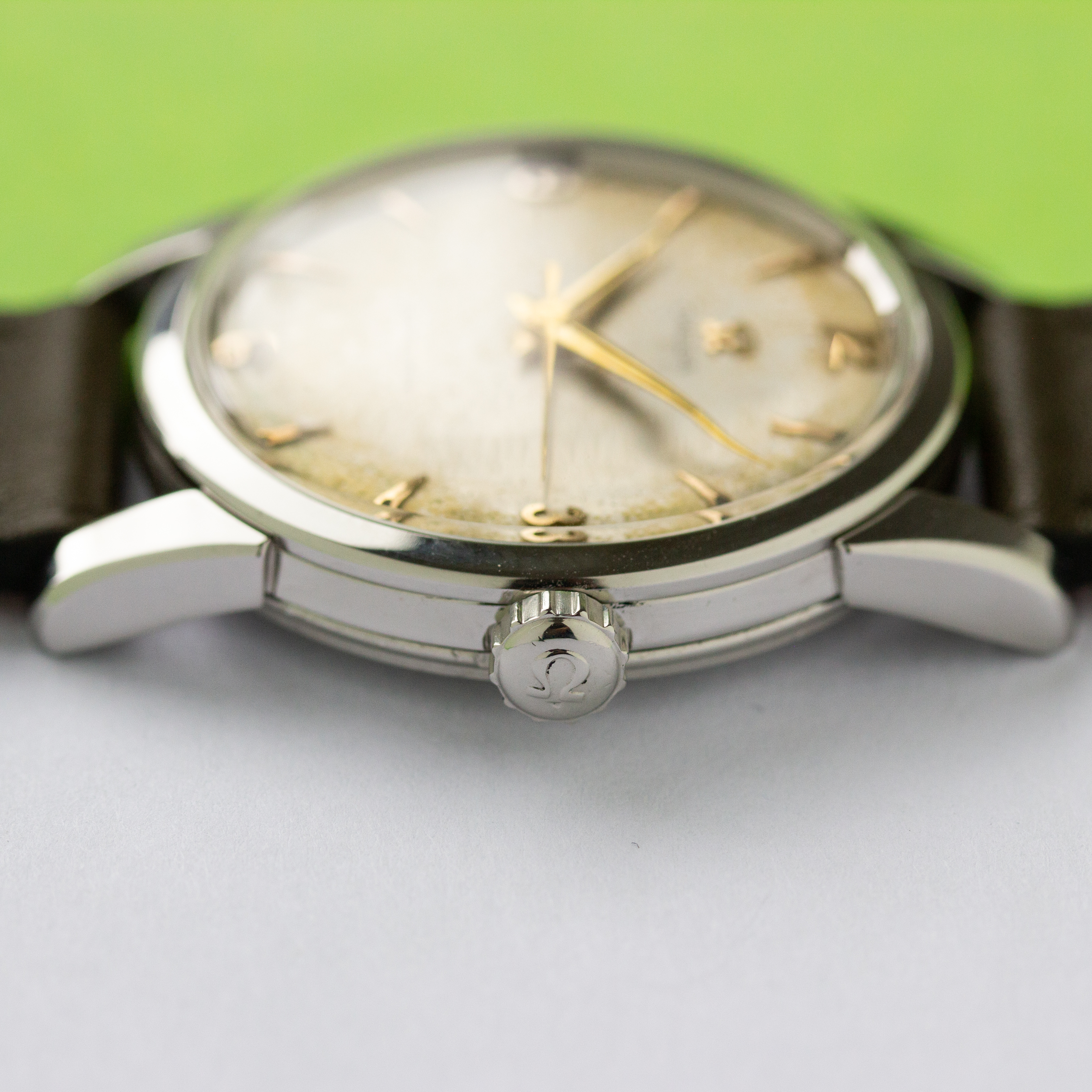 View of Omega Seamaster Patina Beefy Lugs Ref 2759
