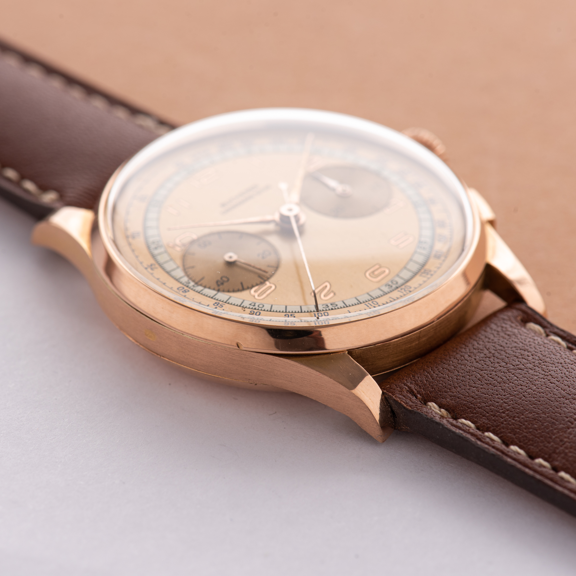 View of Bucherer Bi-Compax Chronograph Suisse 18K Rosé Gold Oversize