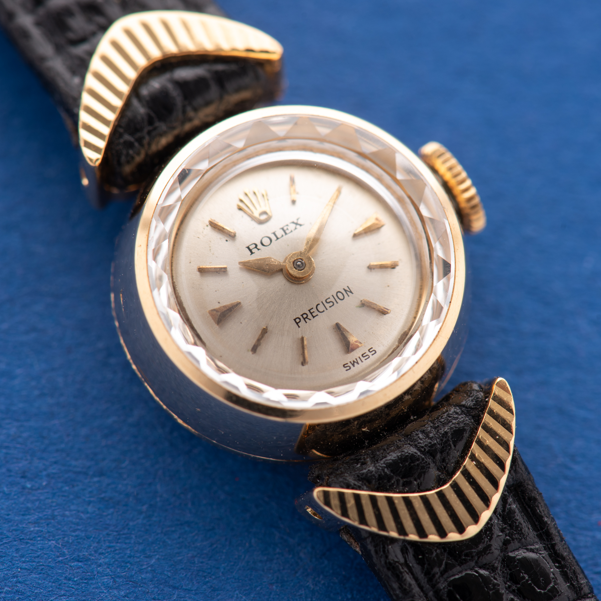 View of Rolex Precision Cocktail watch 18K Yellow Gold Ref 2132