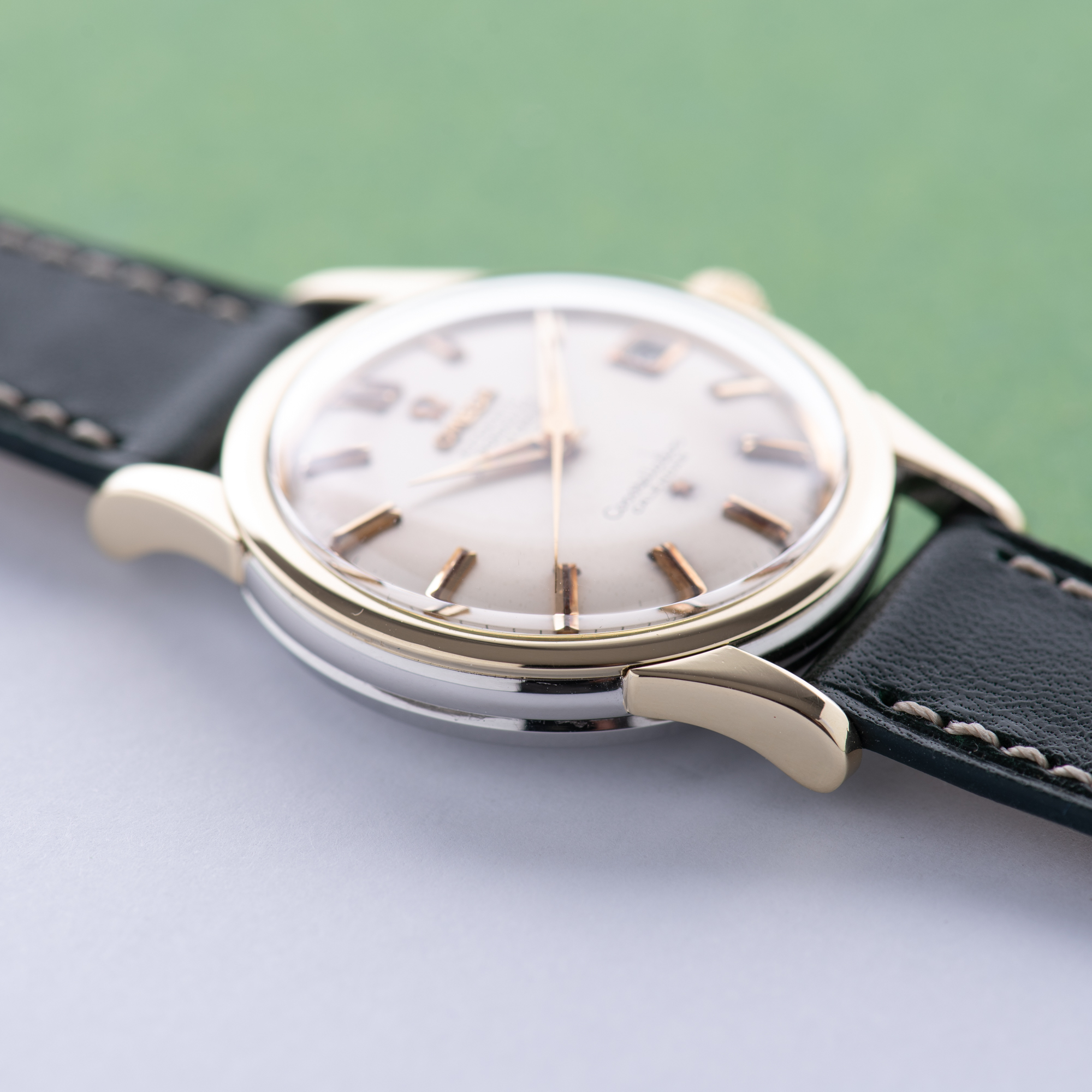 View of Omega Constellation Calendar 18K Gold/Steel Cal 504 from 1959 Ref 2943