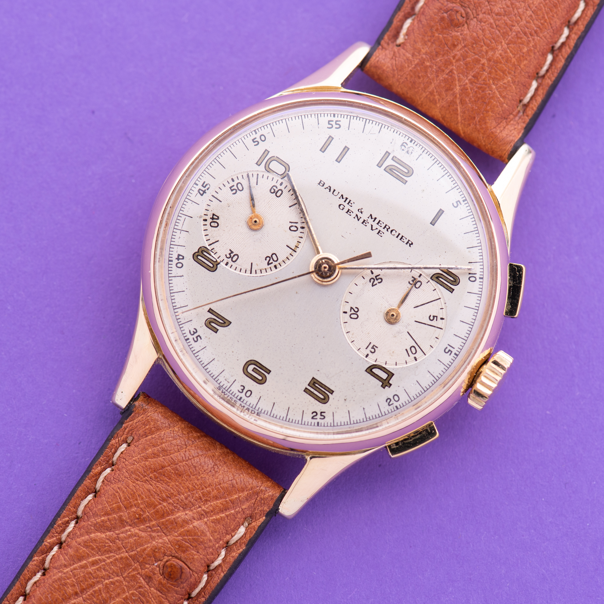 Vue de Baume et Mercier Genève Chronograph 18K 1949 Landeron 48
