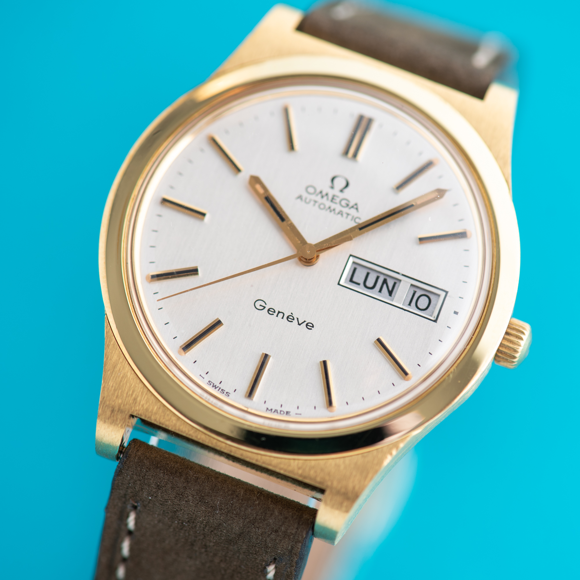 Zicht op Omega Genève Dag Datum Automatisch Cal 1022 Ref 166.069