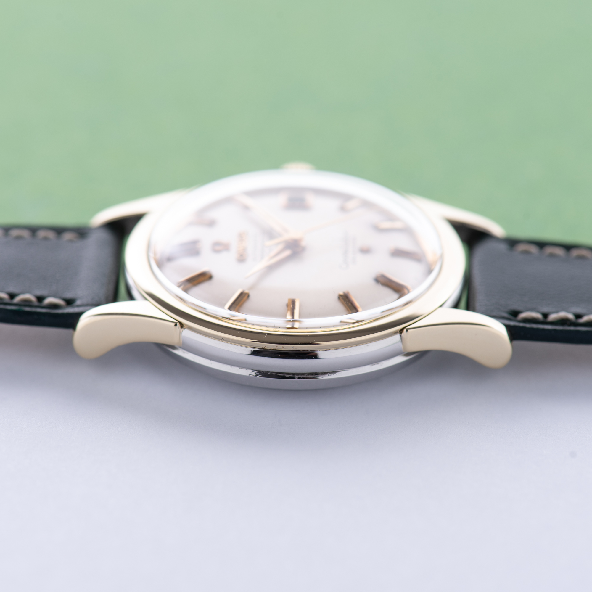 View of Omega Constellation Calendar 18K Gold/Steel Cal 504 from 1959 Ref 2943