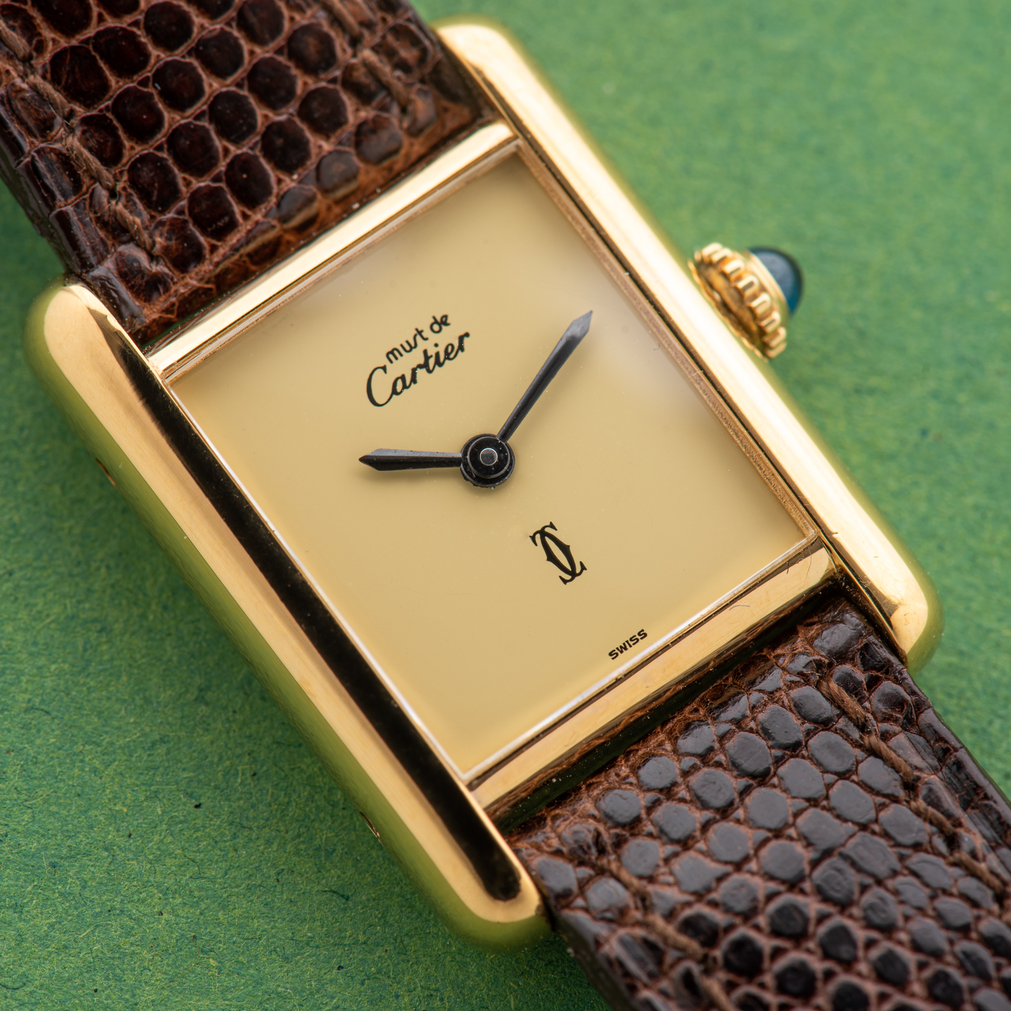 Vue de Cartier Must de Tank de Must Vermeil PM Yellow Lemon Dial