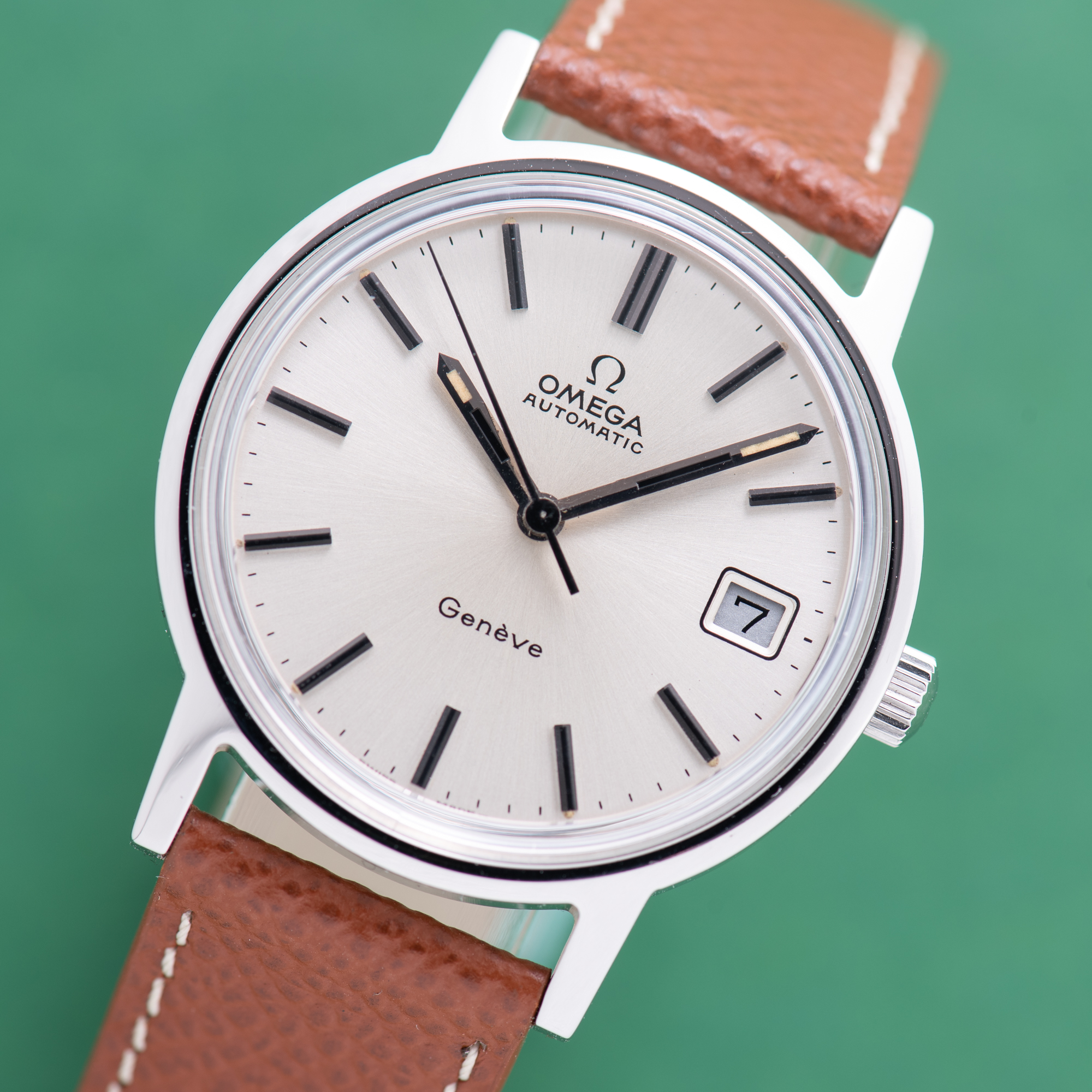 View of Omega Geneva Automatic Date From 1972 Ref 166.0163