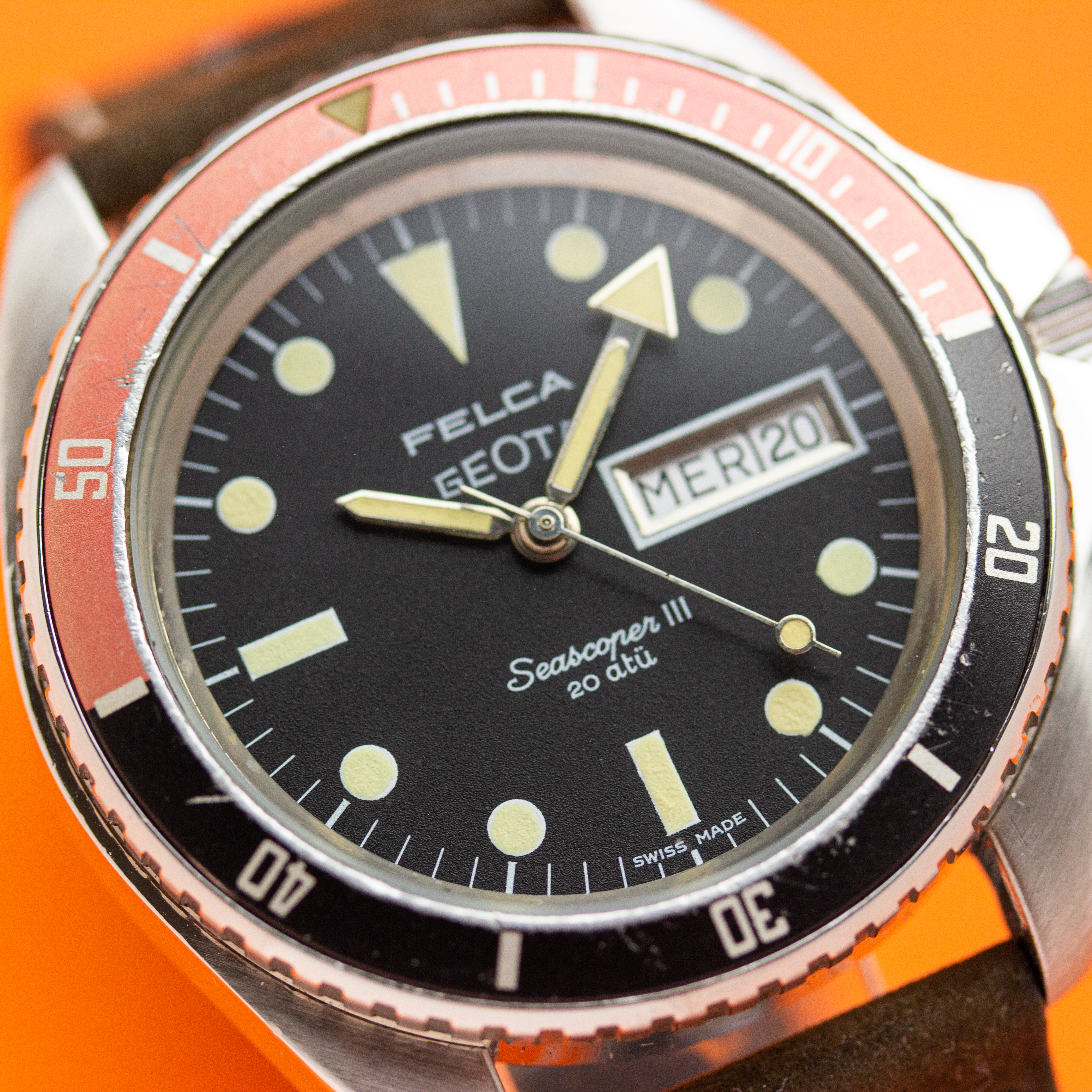 Zicht op FELCA Geota Seascoper III réf 8113 cal 2836-2 PH