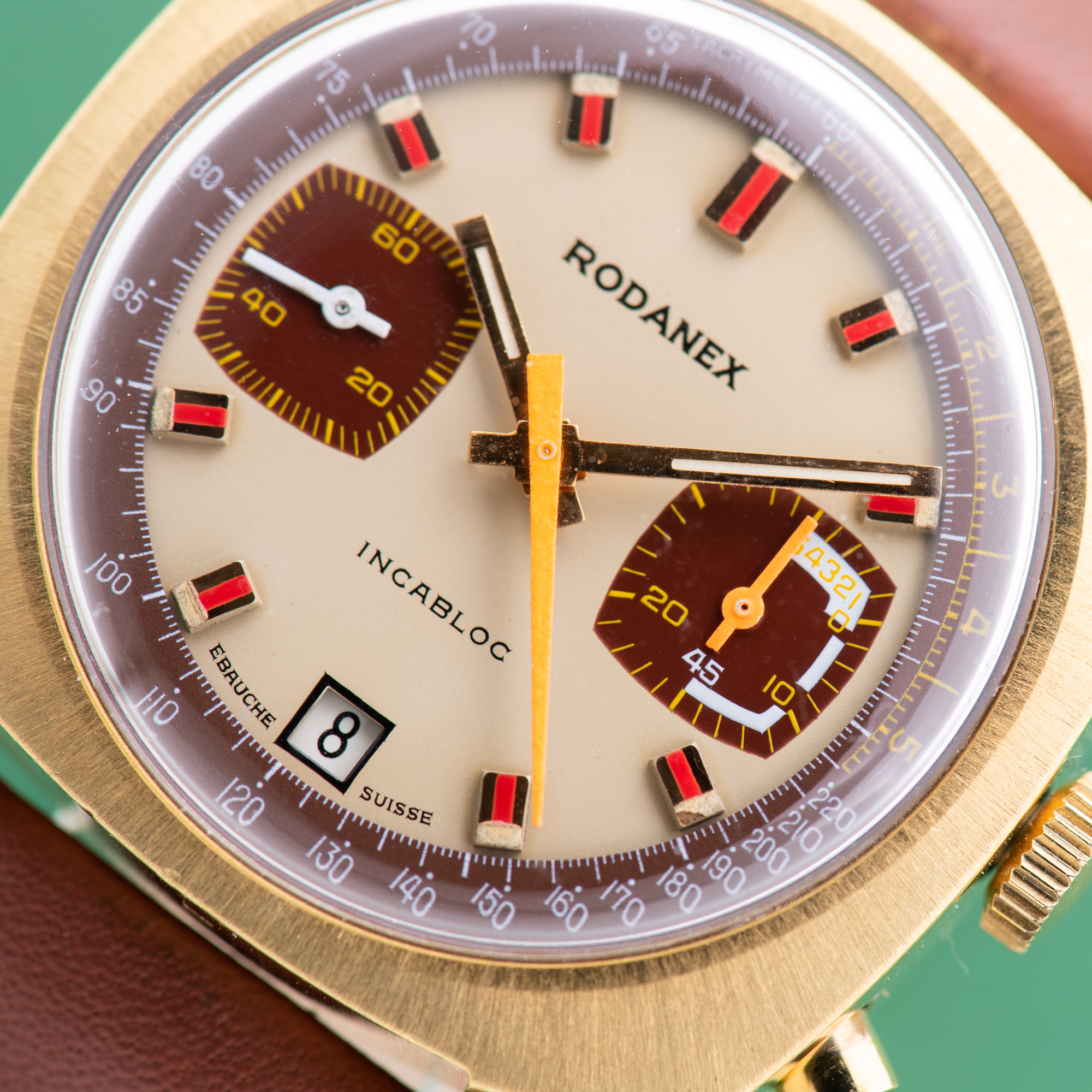 Zicht op Rodanex Chronographe incabloc valjoux 7734