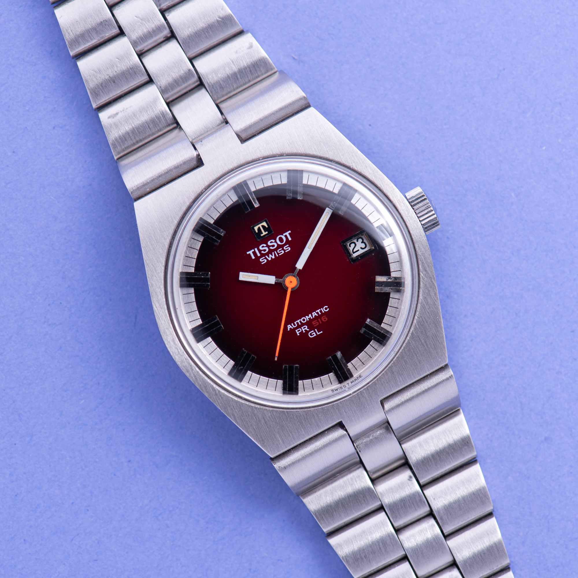 View of Tissot PR516 GL Red Bordeaux Ref 44672-6