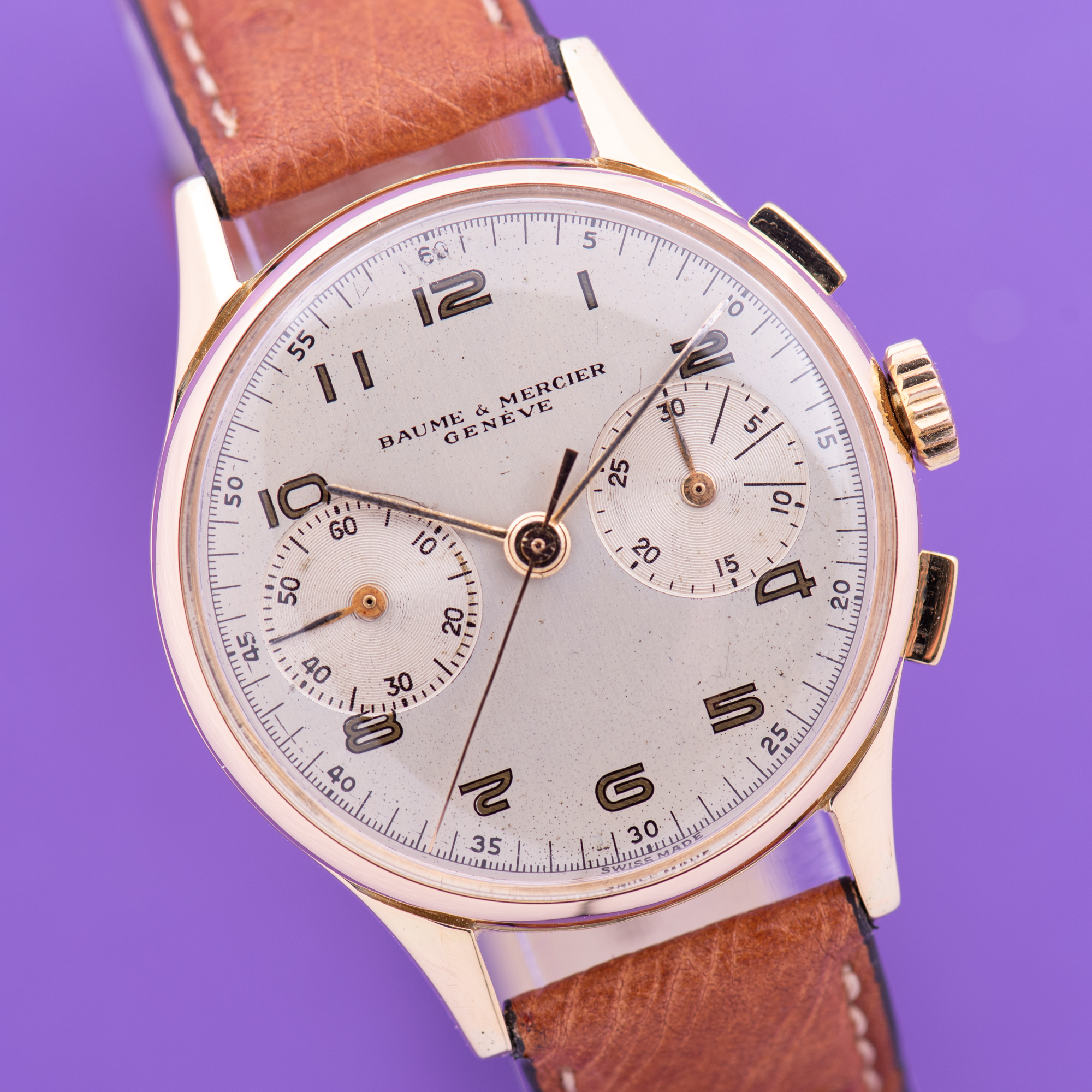 Vue de Baume et Mercier Genève Chronograph 18K 1949 Landeron 48