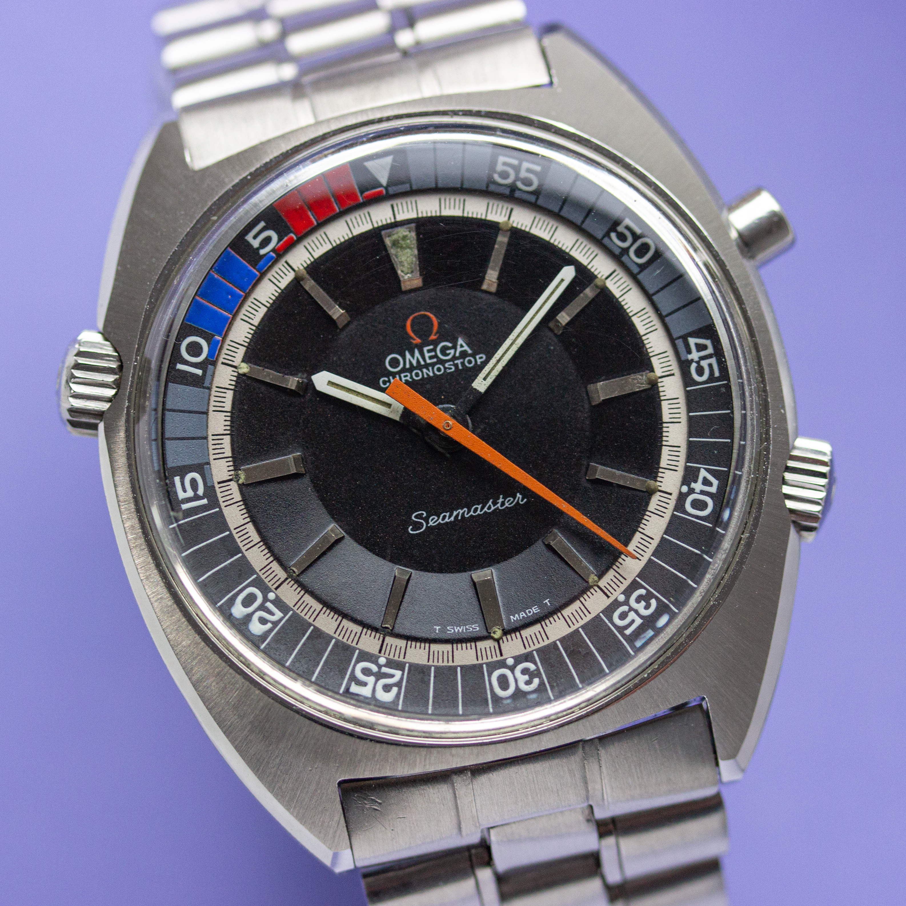 Vue de Omega Chronostop Seamaster Jumbo Regatta réf 145.008 cal 865 year 1968