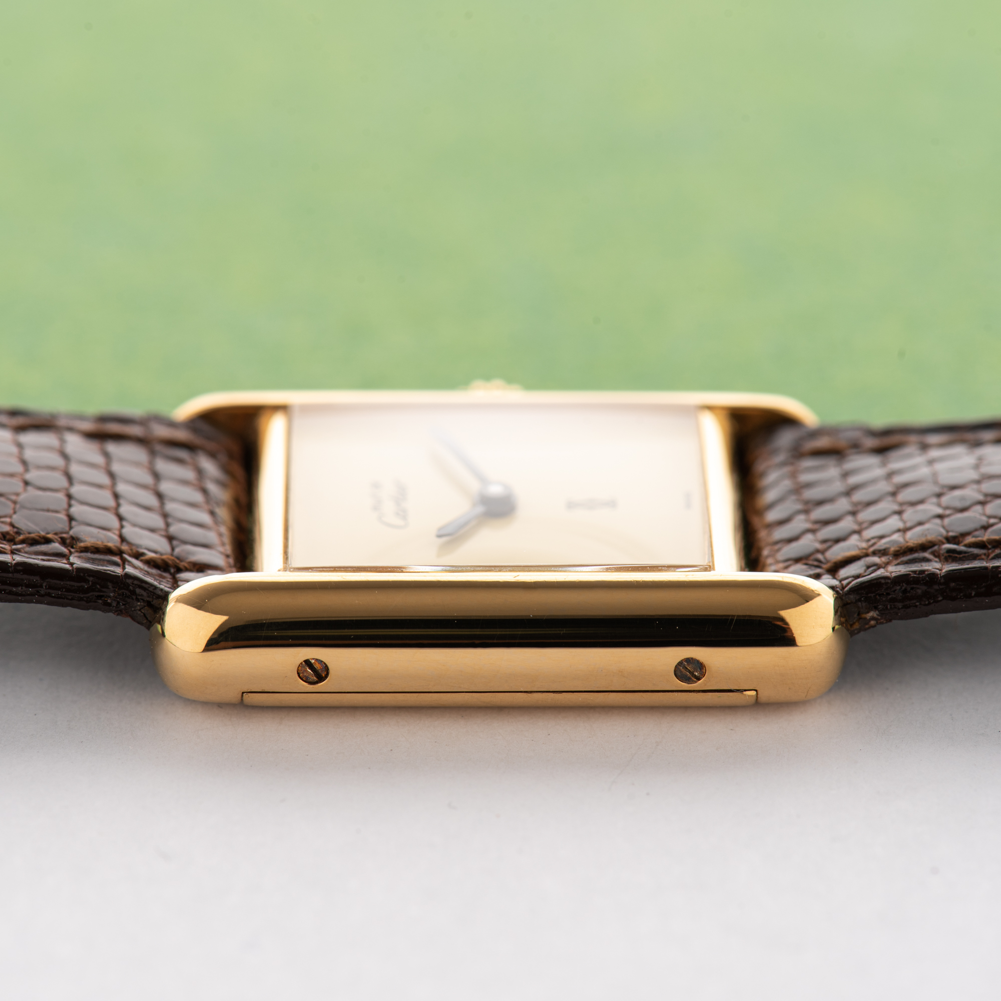 Vue de Cartier Must de Tank de Must Vermeil PM Yellow Lemon Dial