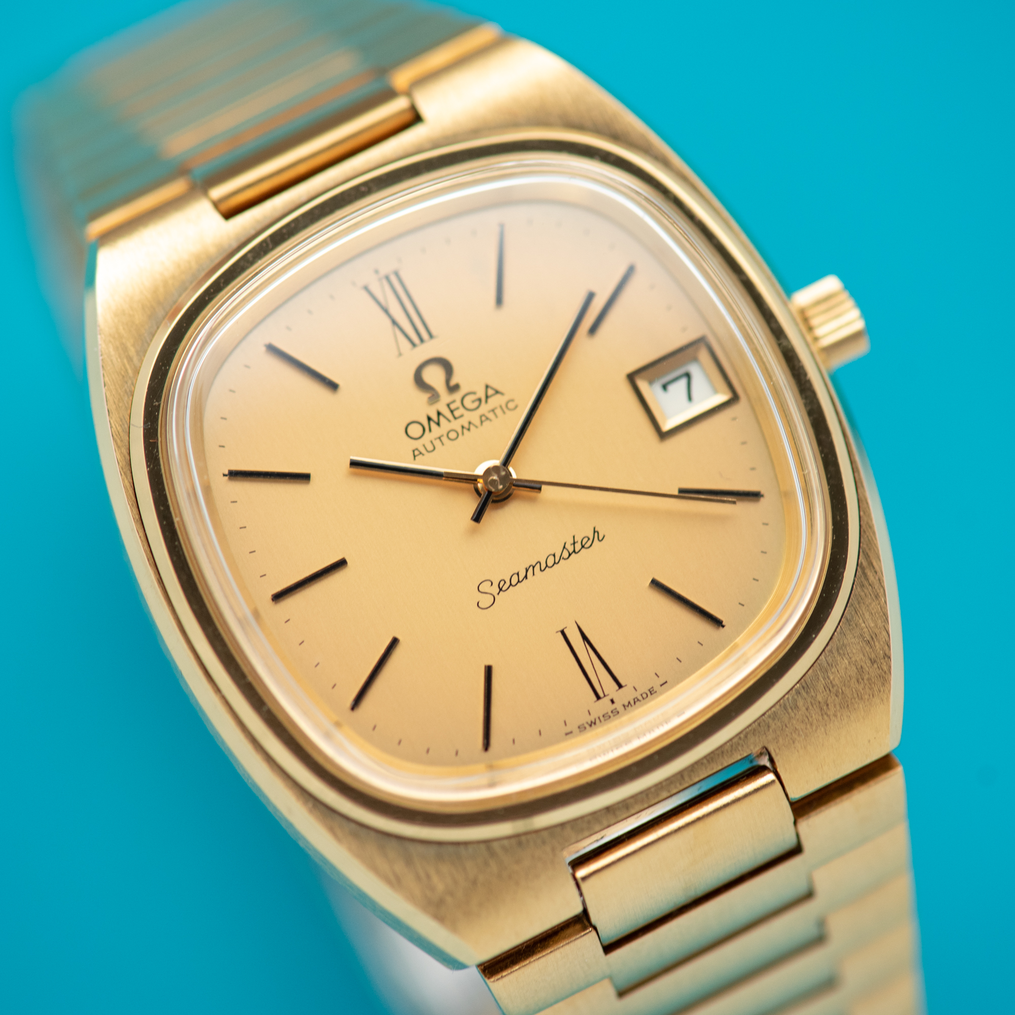 Vue de Omega Seamaster Automatic Date Réf 366.0843 from 1977 NOS
