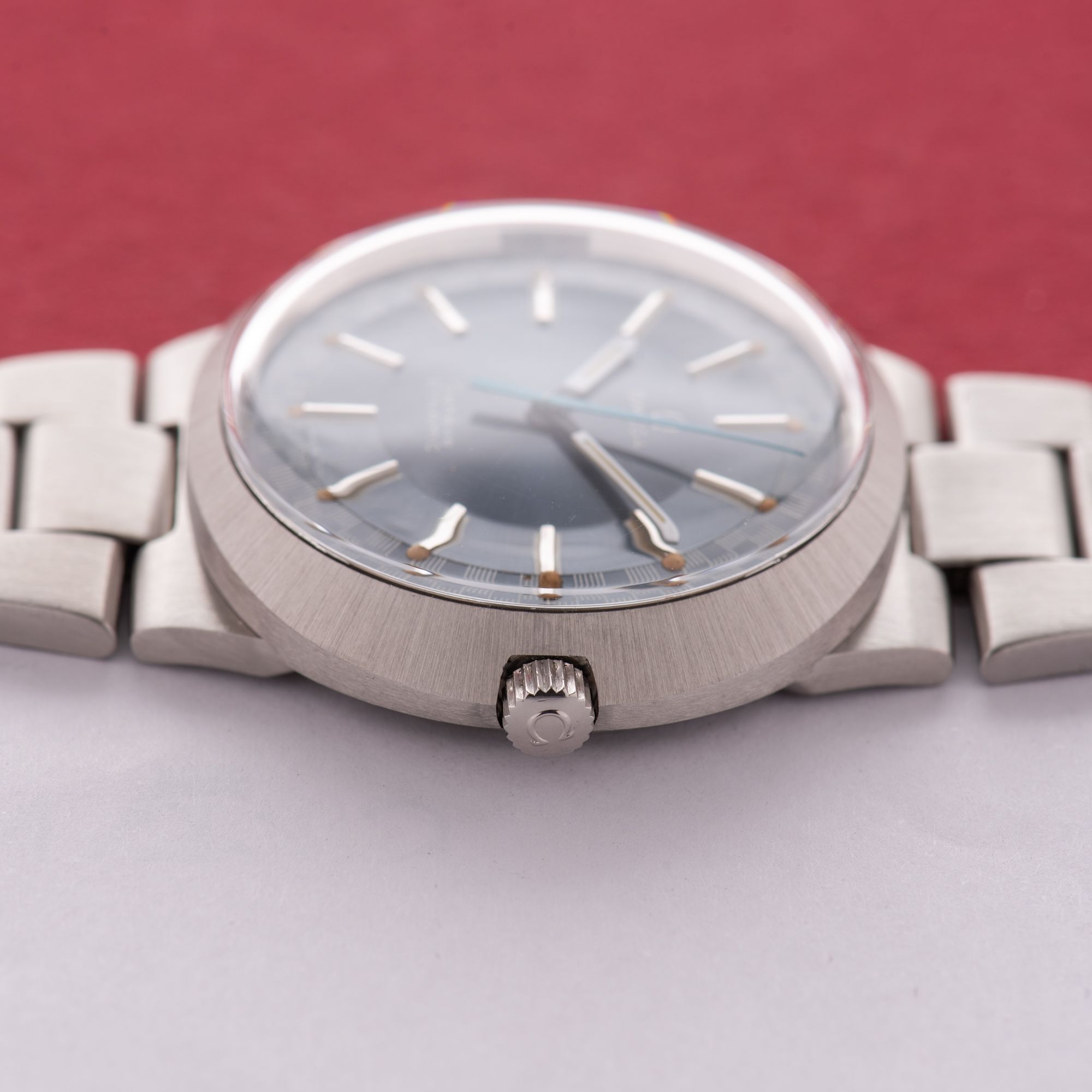 View of Omega Geneva Dynamic Racing Blue Dial Ref 135.333