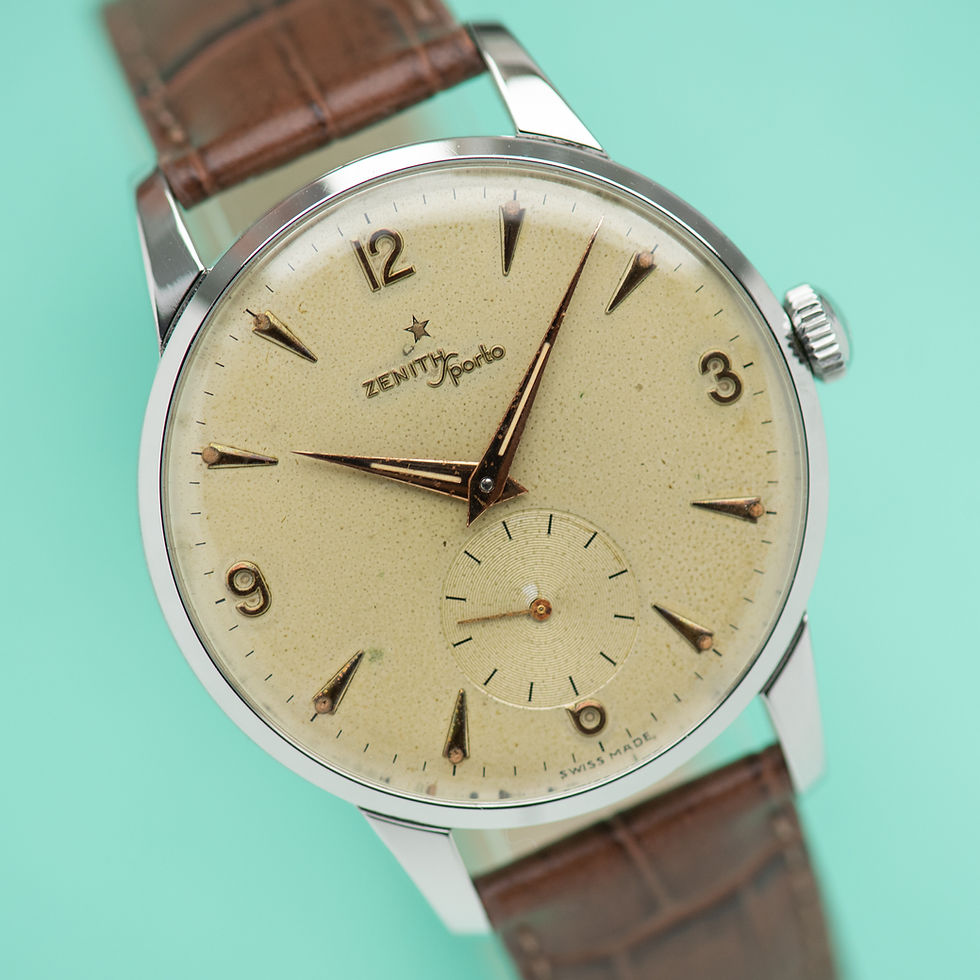 Thumbnail: Zenith Sporto Oversize Big Dress Watch Réf 9893 from 1956