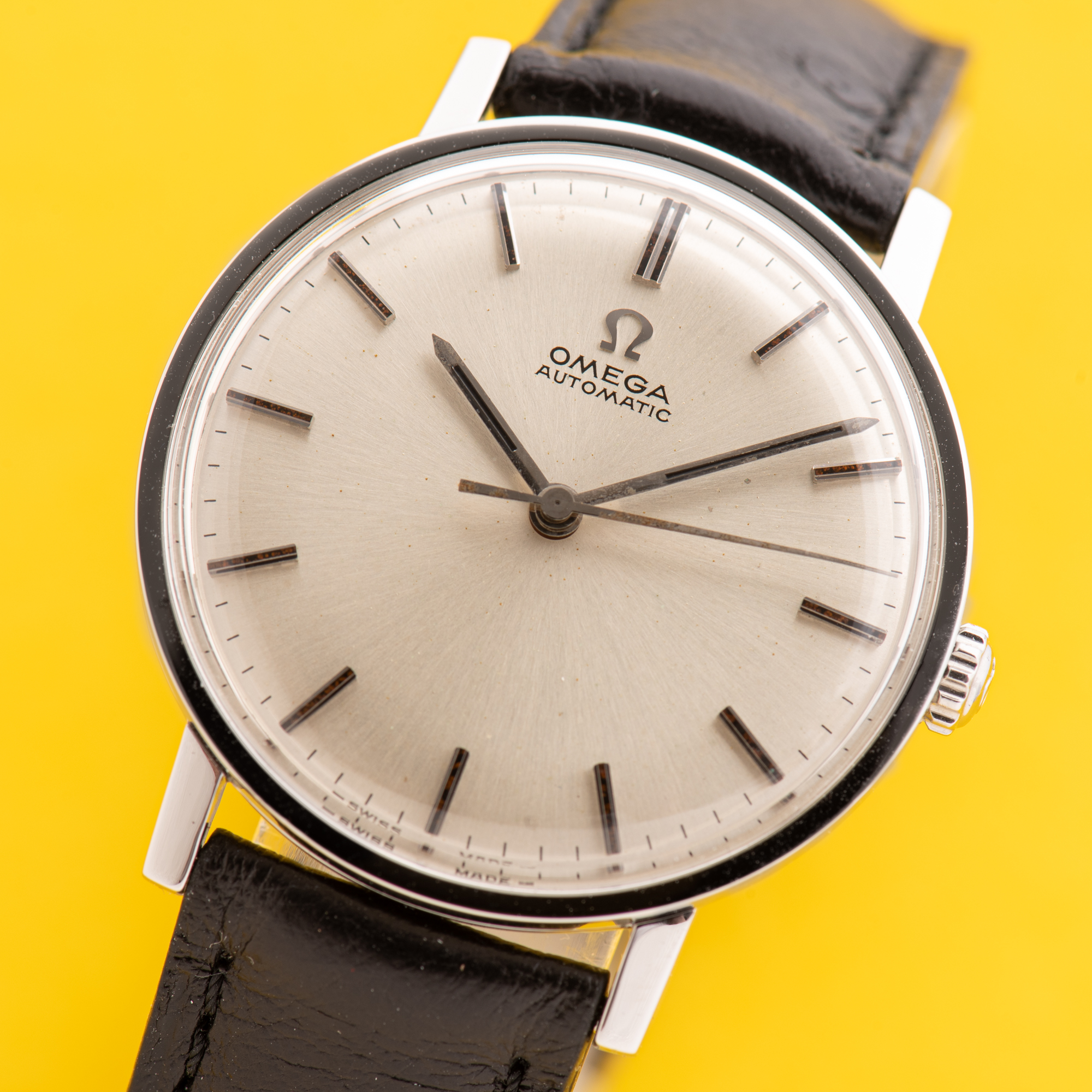 View of Omega Automatic Dress Watch Steel from 1965 Ref 161.009