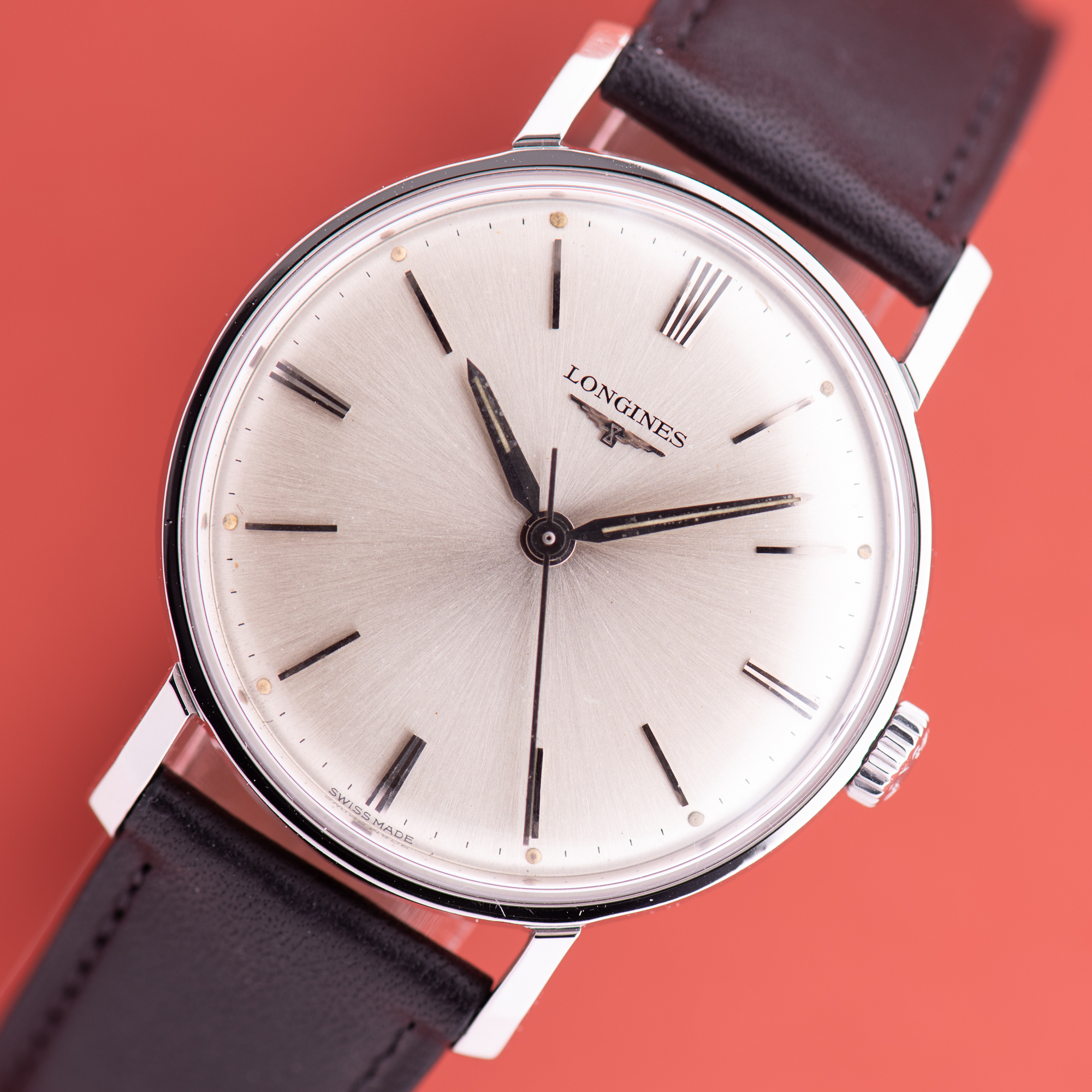 View of Longines Dress Watch Centre Seconds Steel Cal 280 Réf 7159