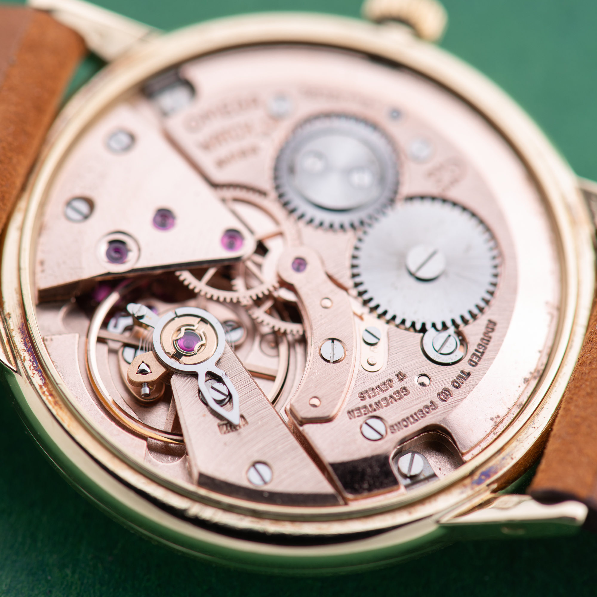View of Omega Geneva Date Dress Watch 14K Yellow Gold from 1969 Ref 131.041