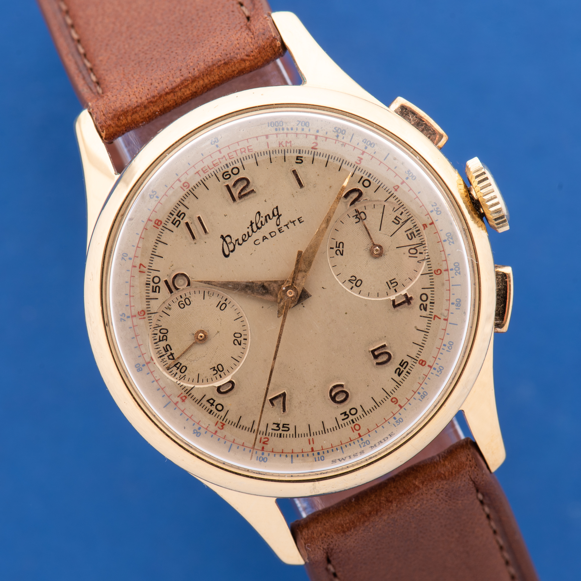 Zicht op Breitling Cadette Chronograaf Venus 188 Ref 1189