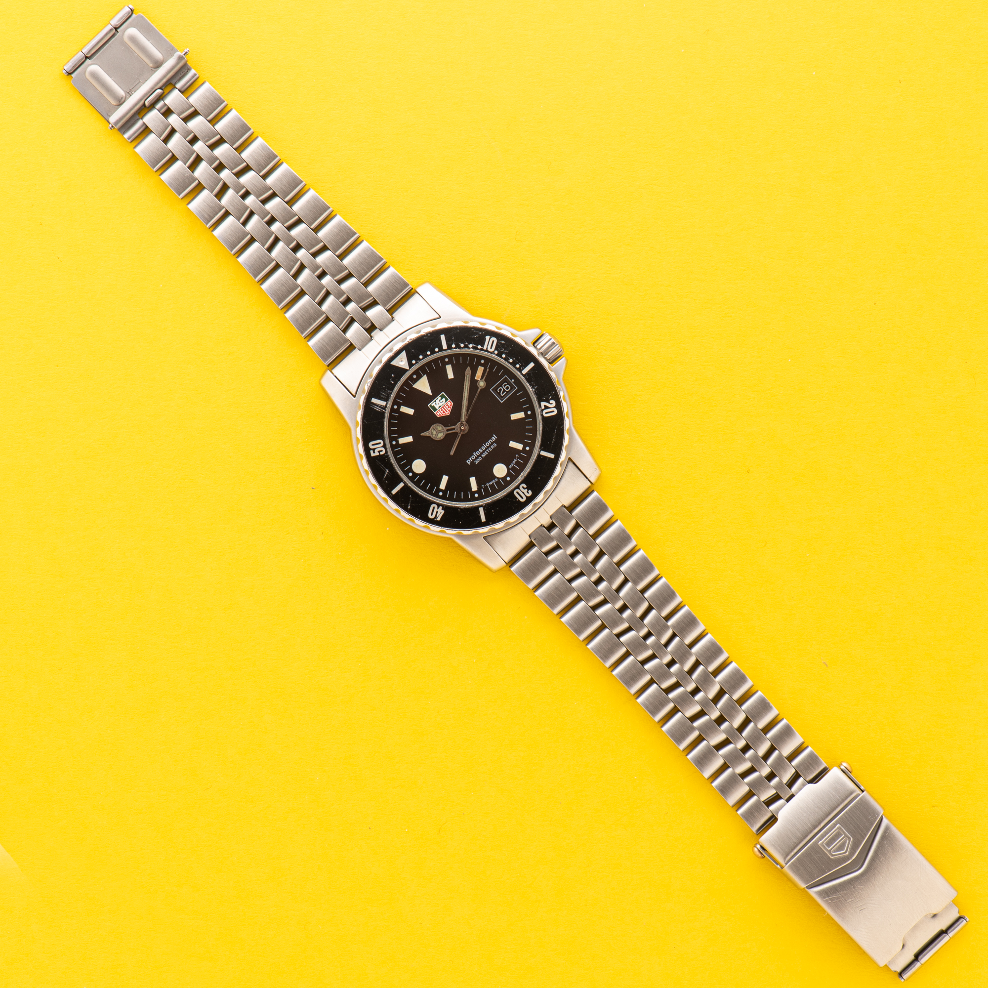 Zicht op TAG Heuer Professional 200 meters Diver Réf 929.2066