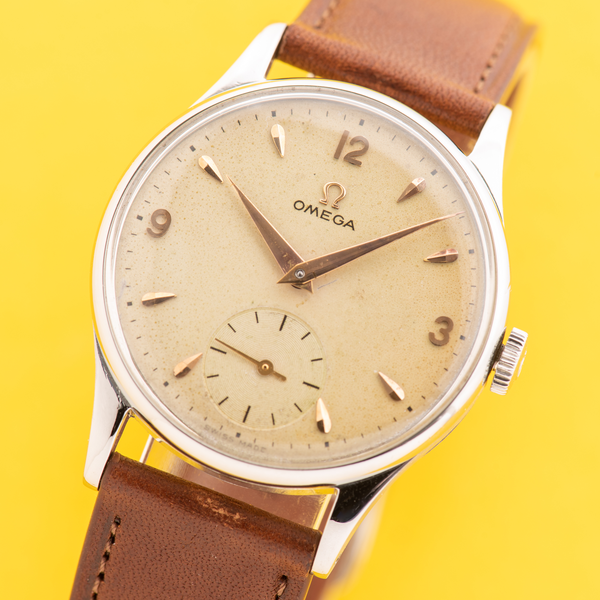 Zicht op Omega Jurk Kleine Seconden Cal 265 vanaf 1950 Ref 2540