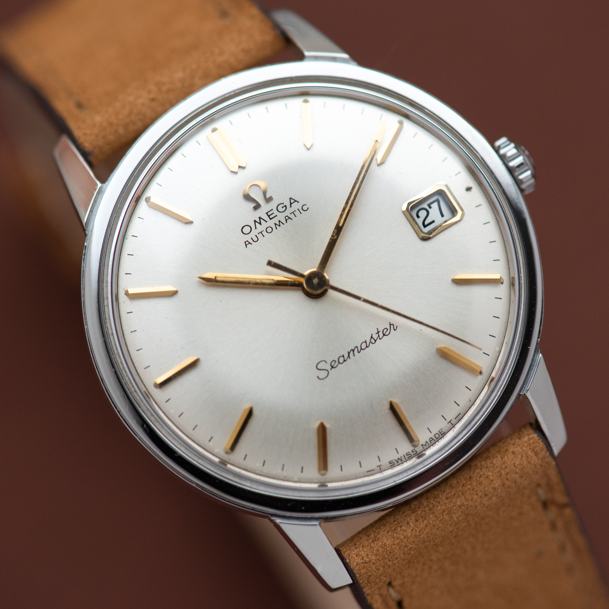 View of Omega Seamaster Automatic Date Ref 166.002 from 1965